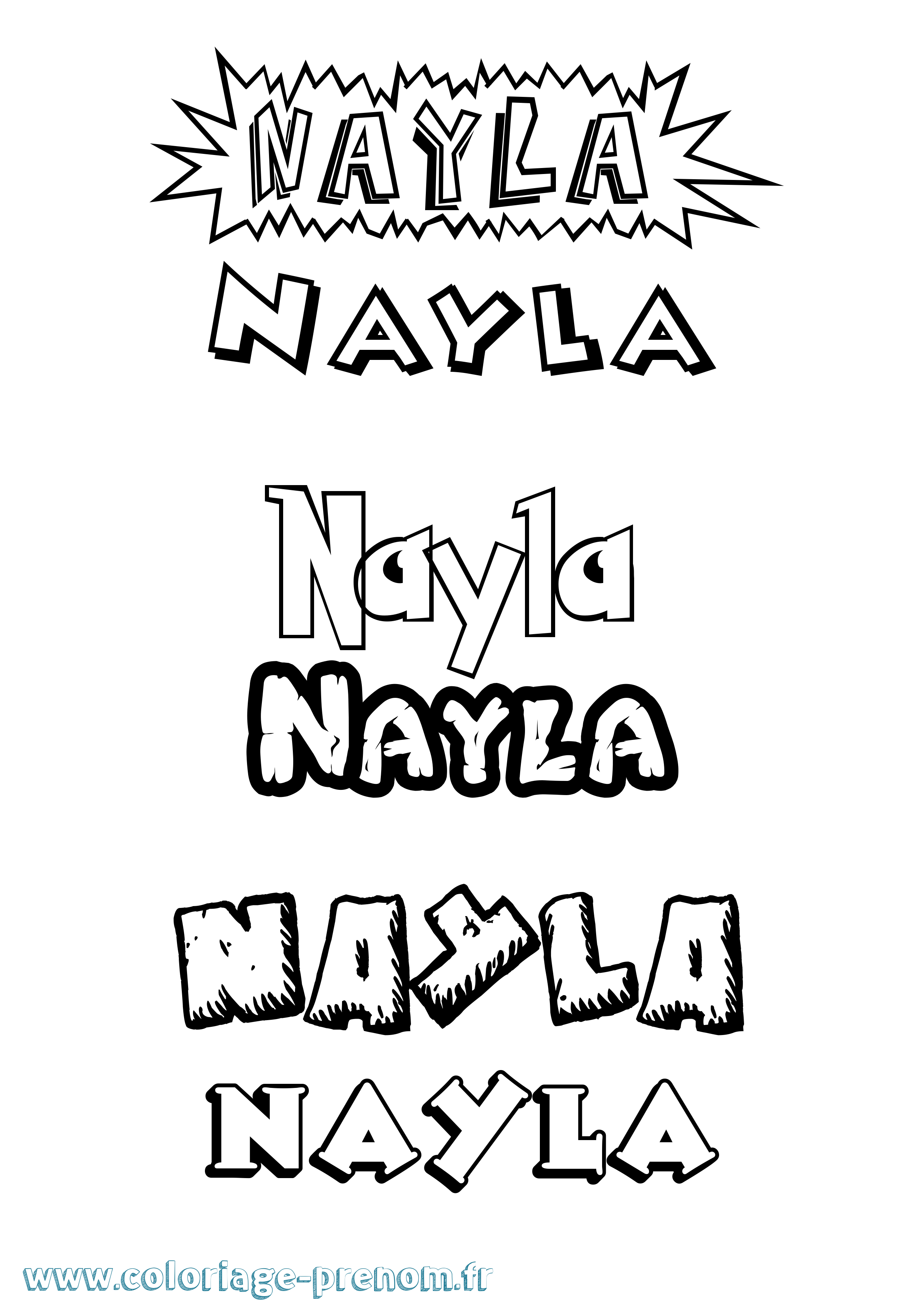 Coloriage prénom Nayla