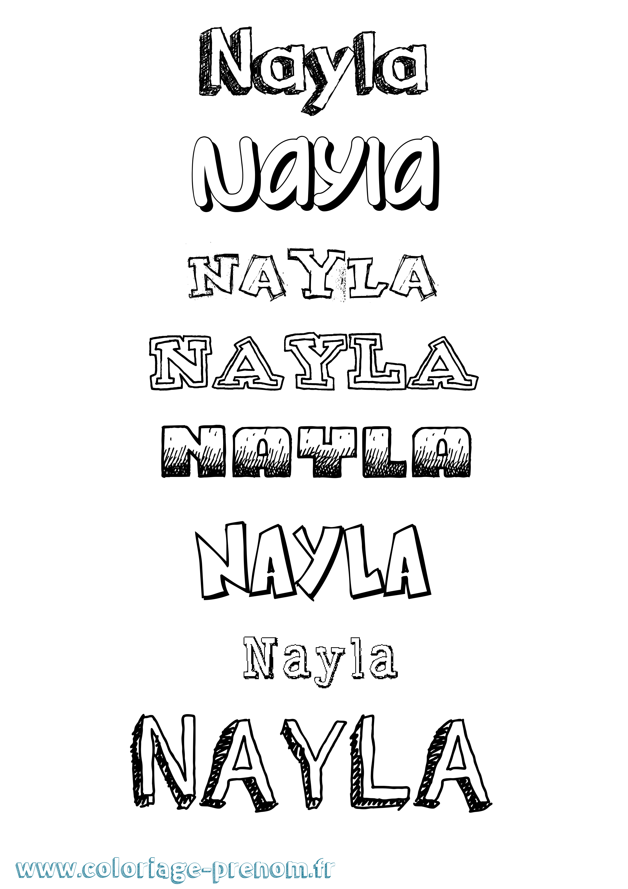 Coloriage prénom Nayla