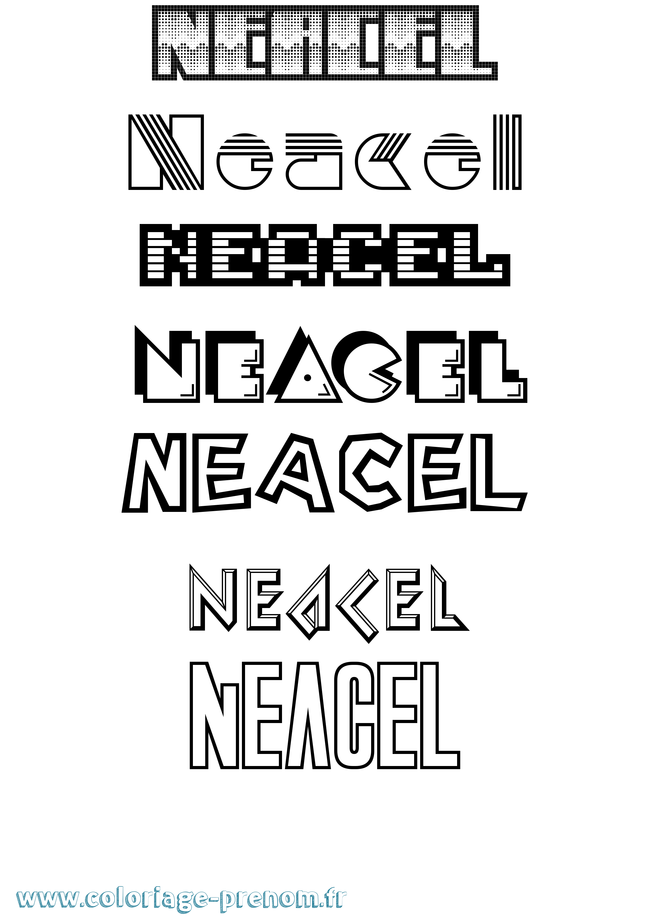 Coloriage Neacel Jeux Vidéos Coloriage prénom Neacel Jeux Vidéos