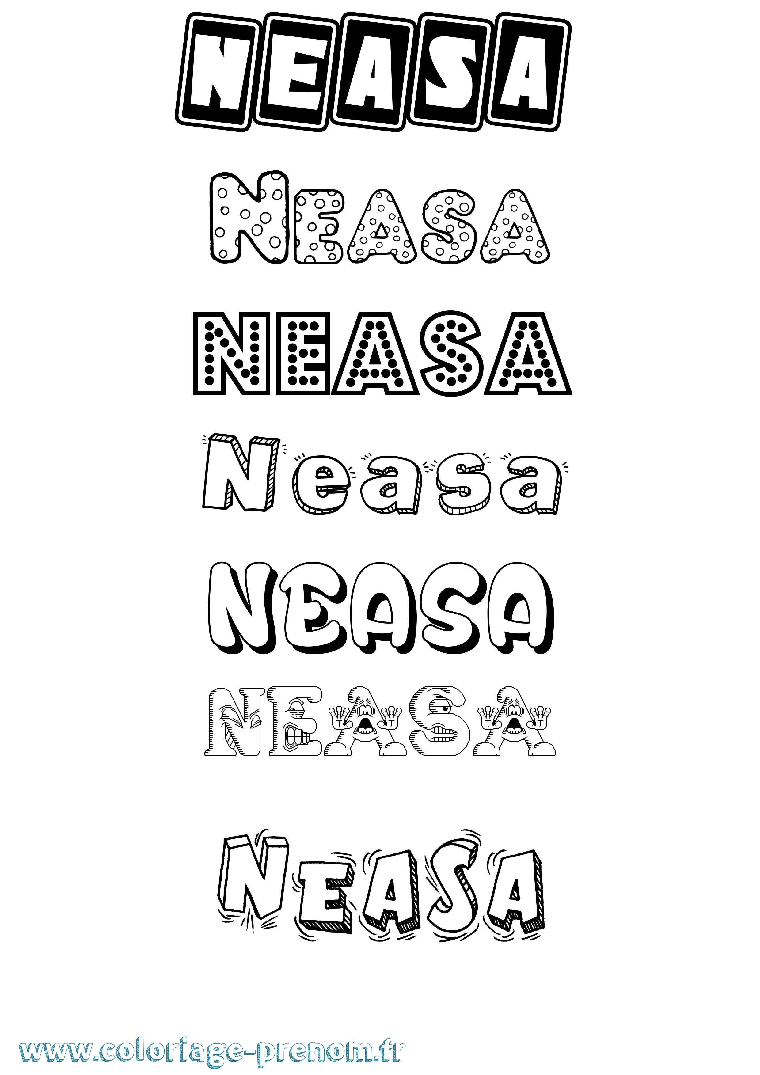 Coloriage Neasa Fun Coloriage prénom Neasa Fun