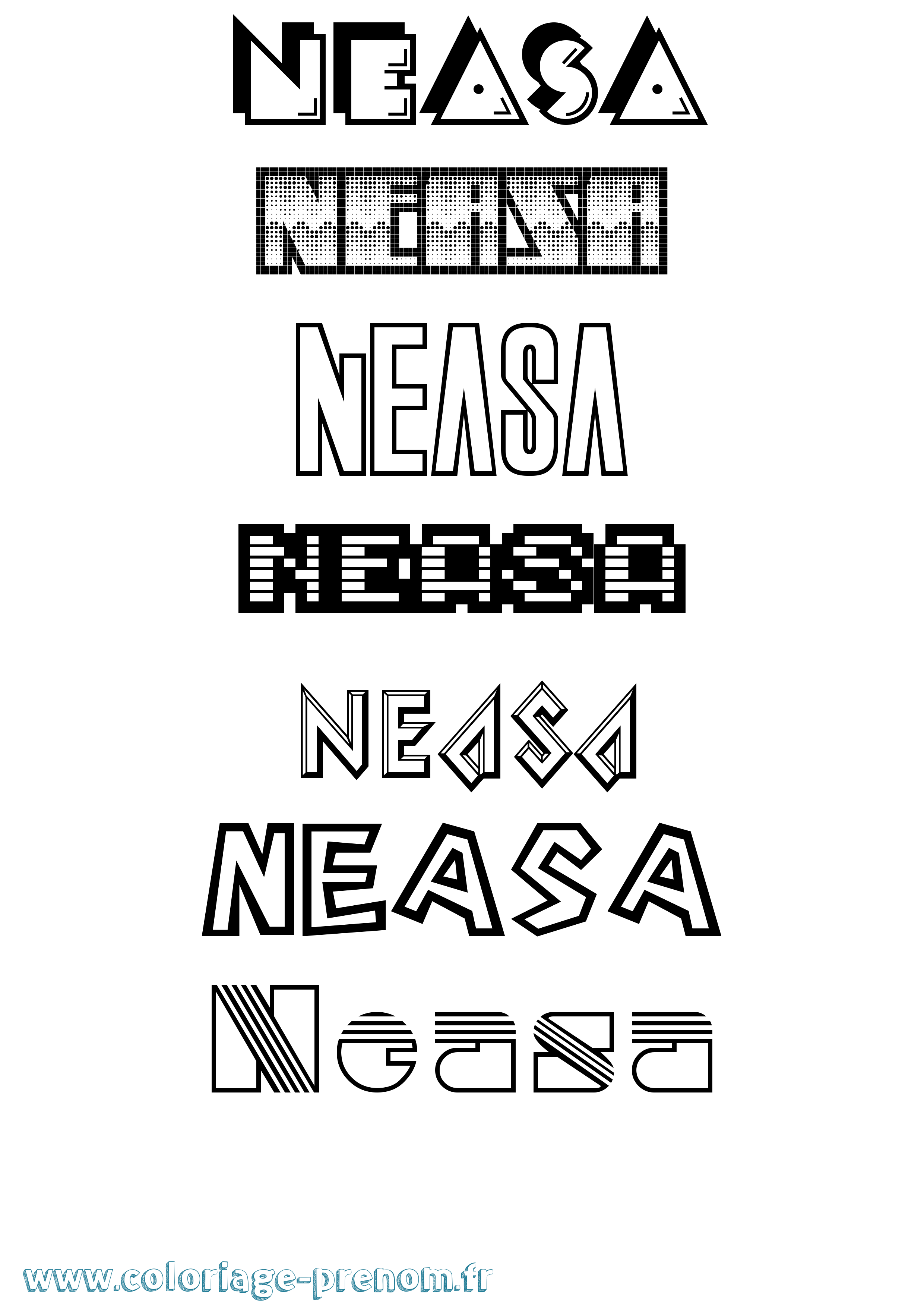 Coloriage prénom Neasa Jeux Vidéos