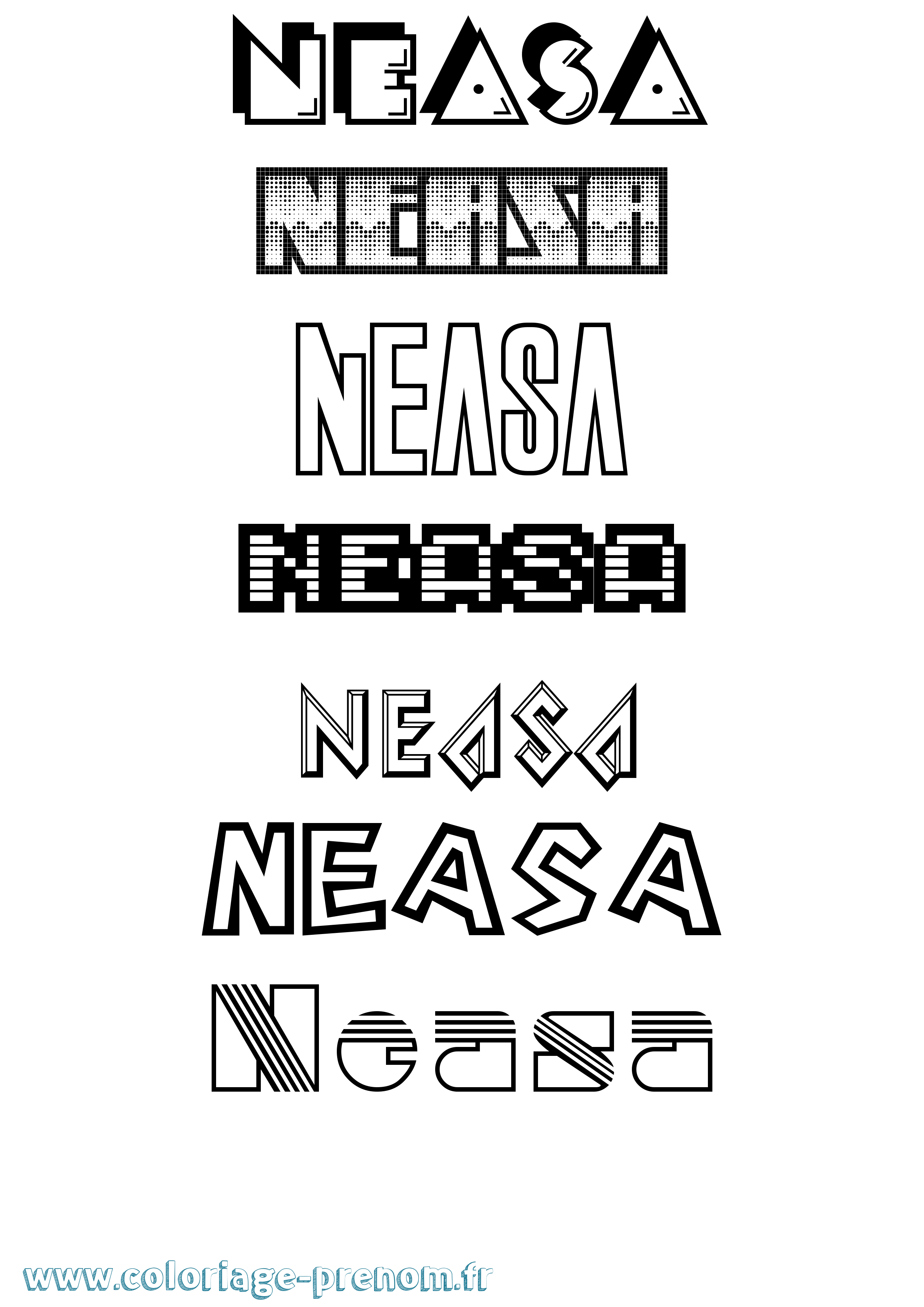 Coloriage Neasa Jeux Vidéos Coloriage prénom Neasa Jeux Vidéos