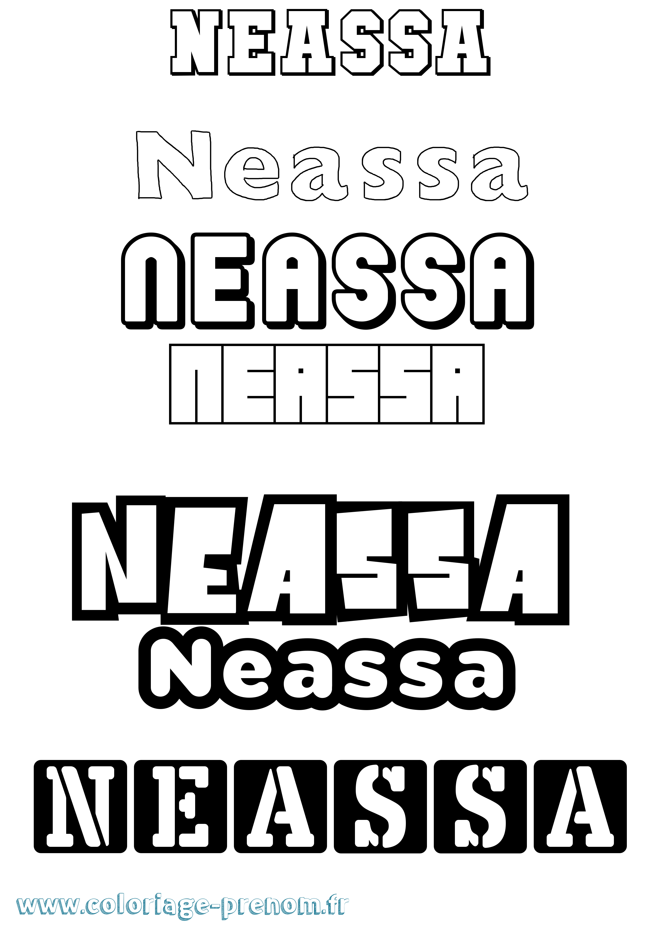 Coloriage prénom Neassa Simple