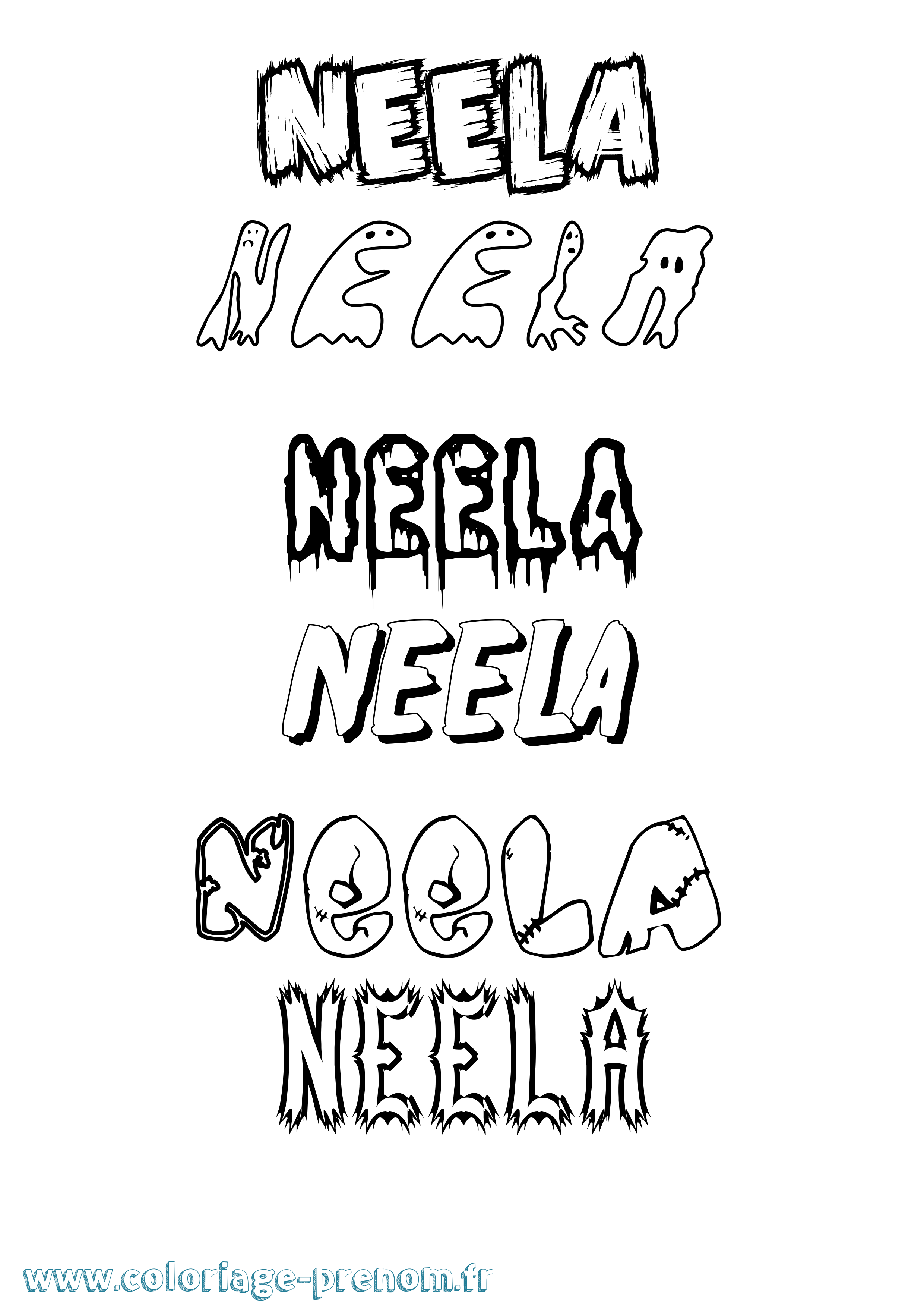Coloriage prénom Neela