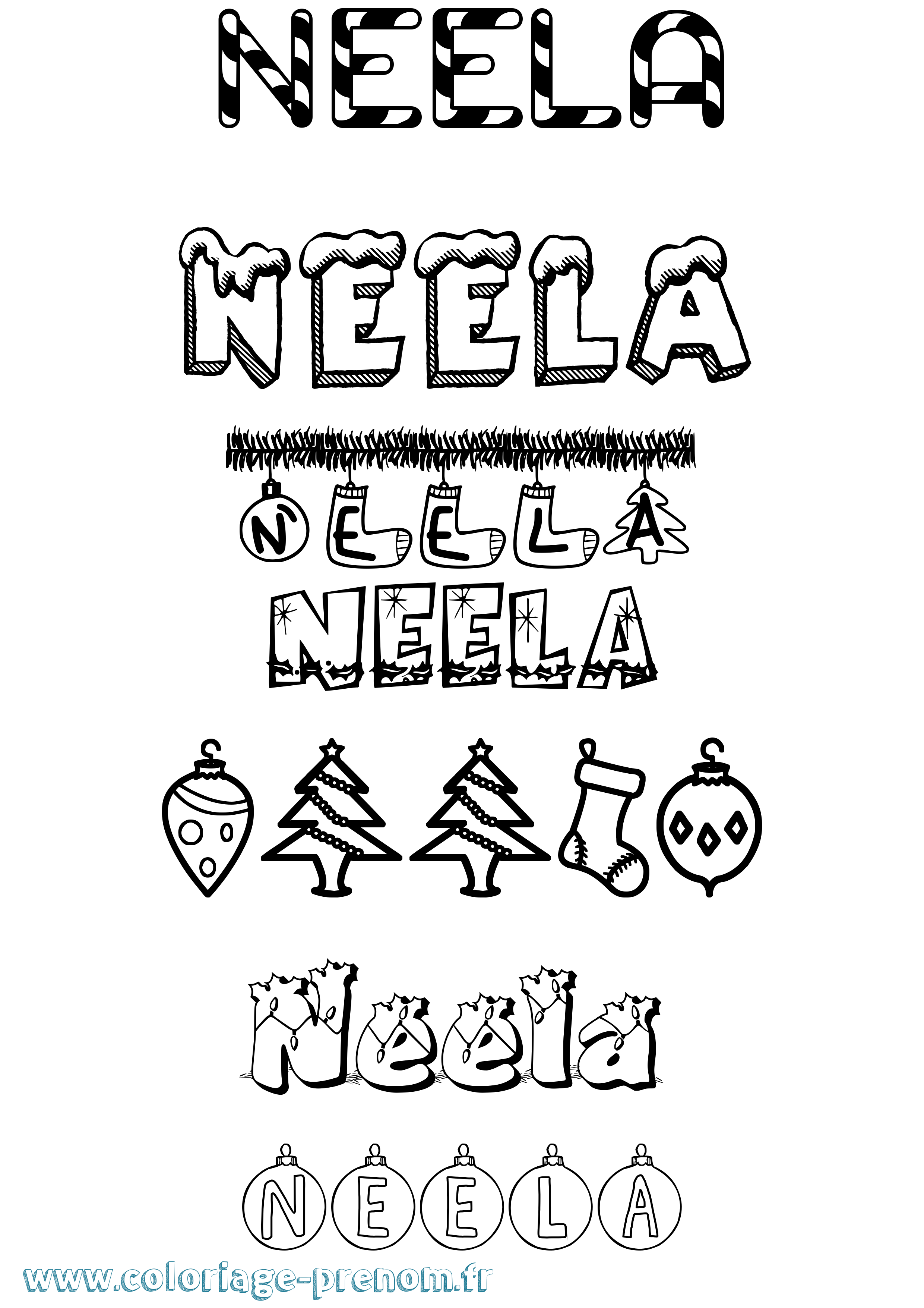 Coloriage prénom Neela