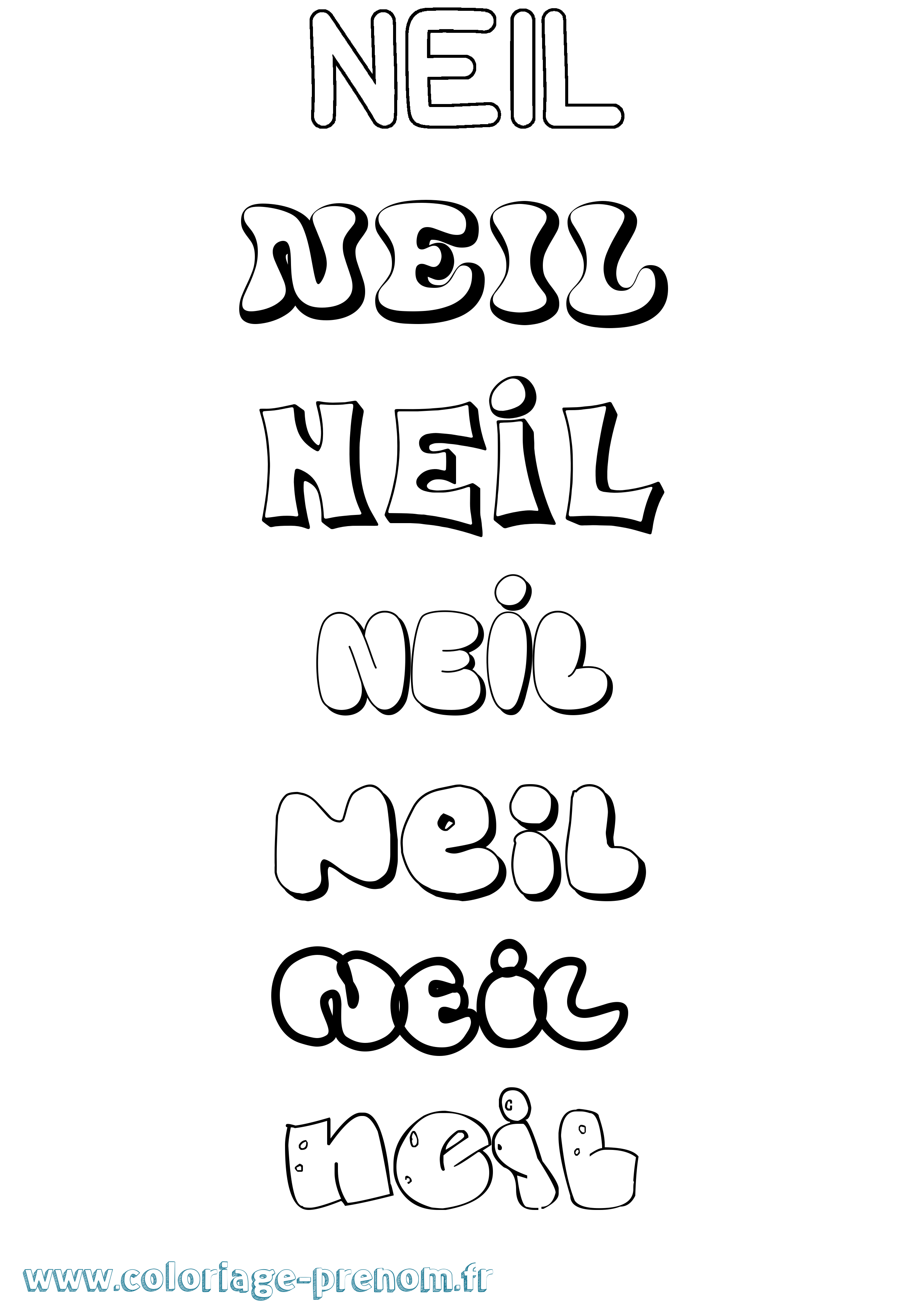 Coloriage prénom Neil