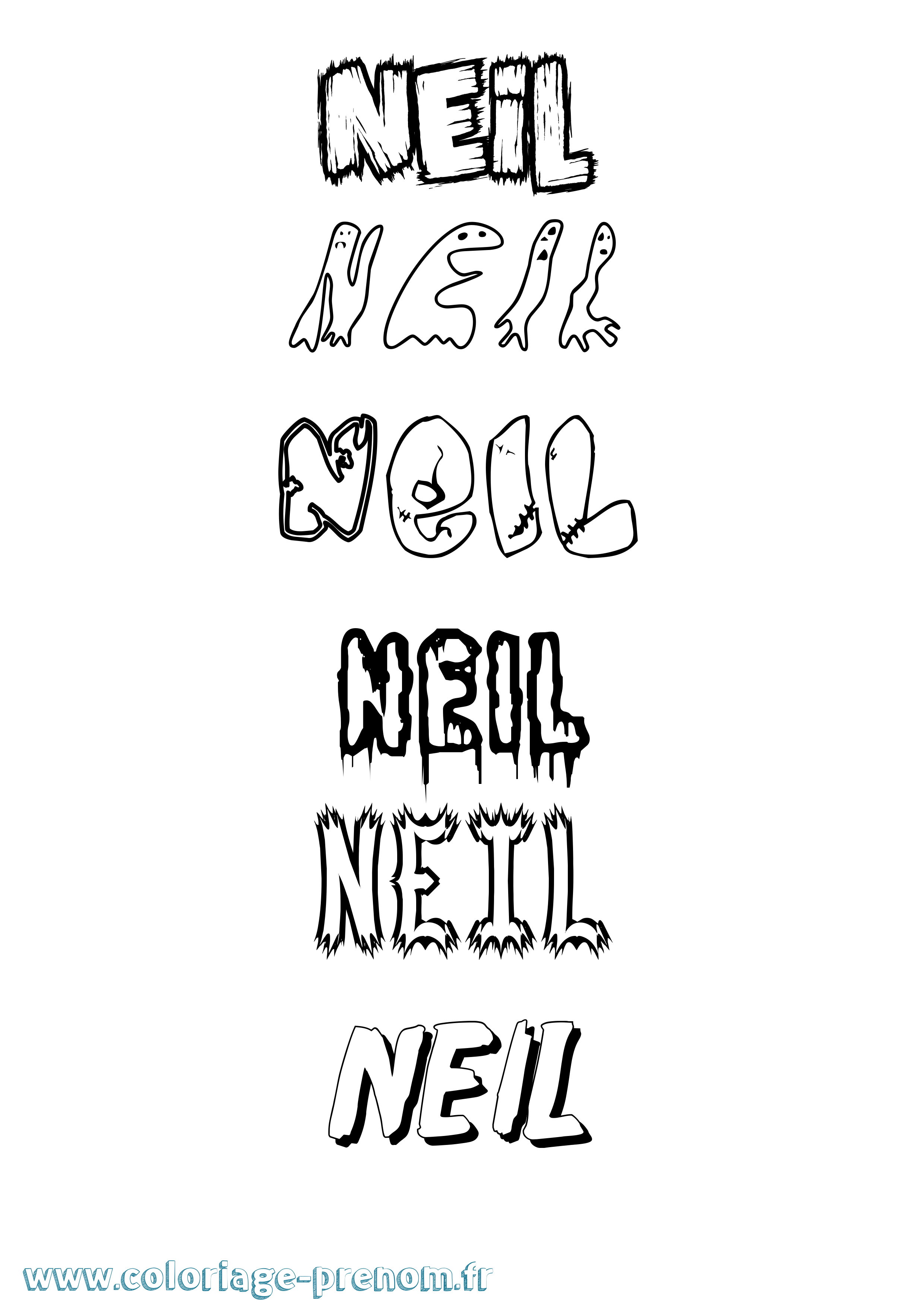 Coloriage prénom Neil Frisson