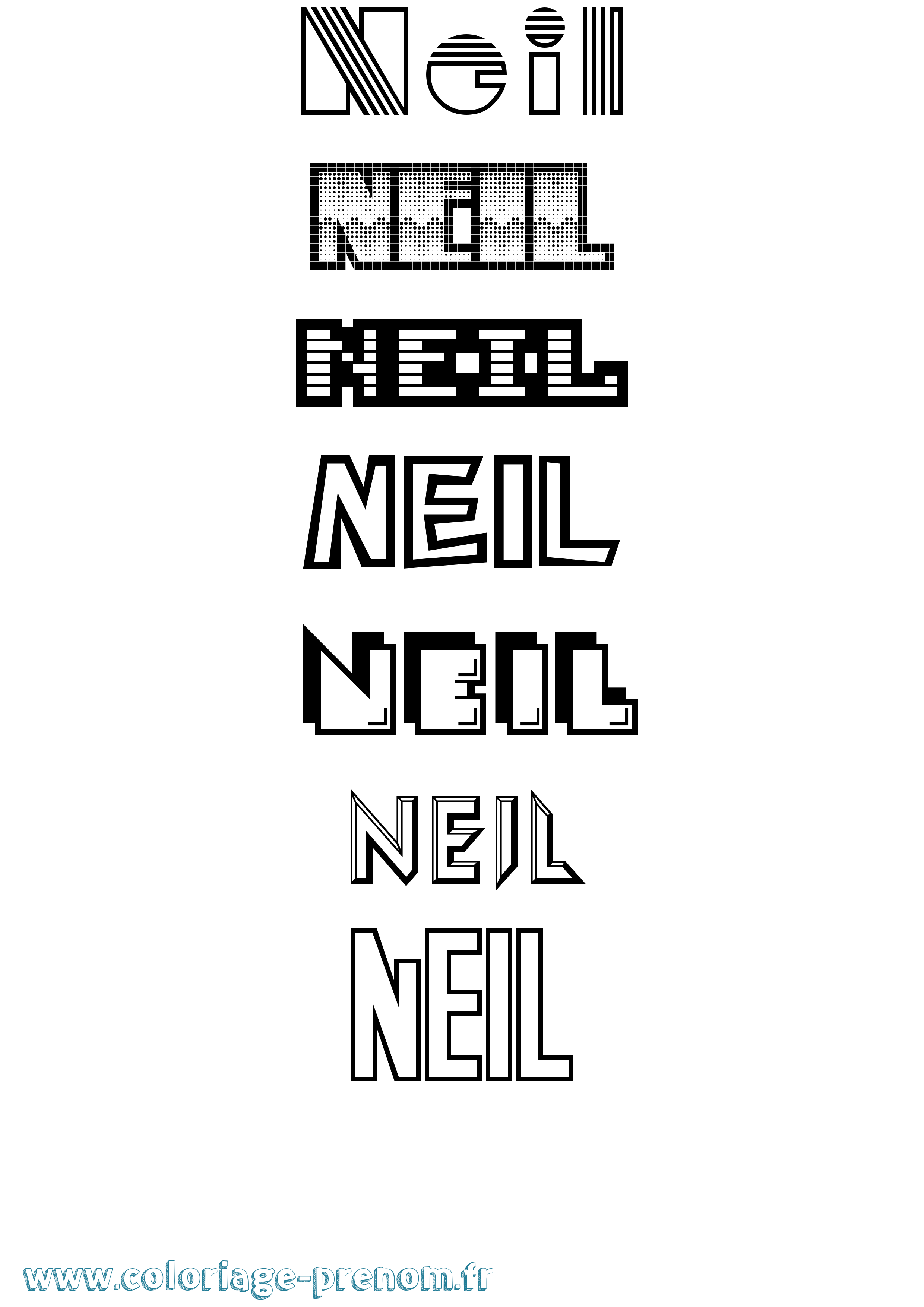 Coloriage prénom Neil Jeux Vidéos