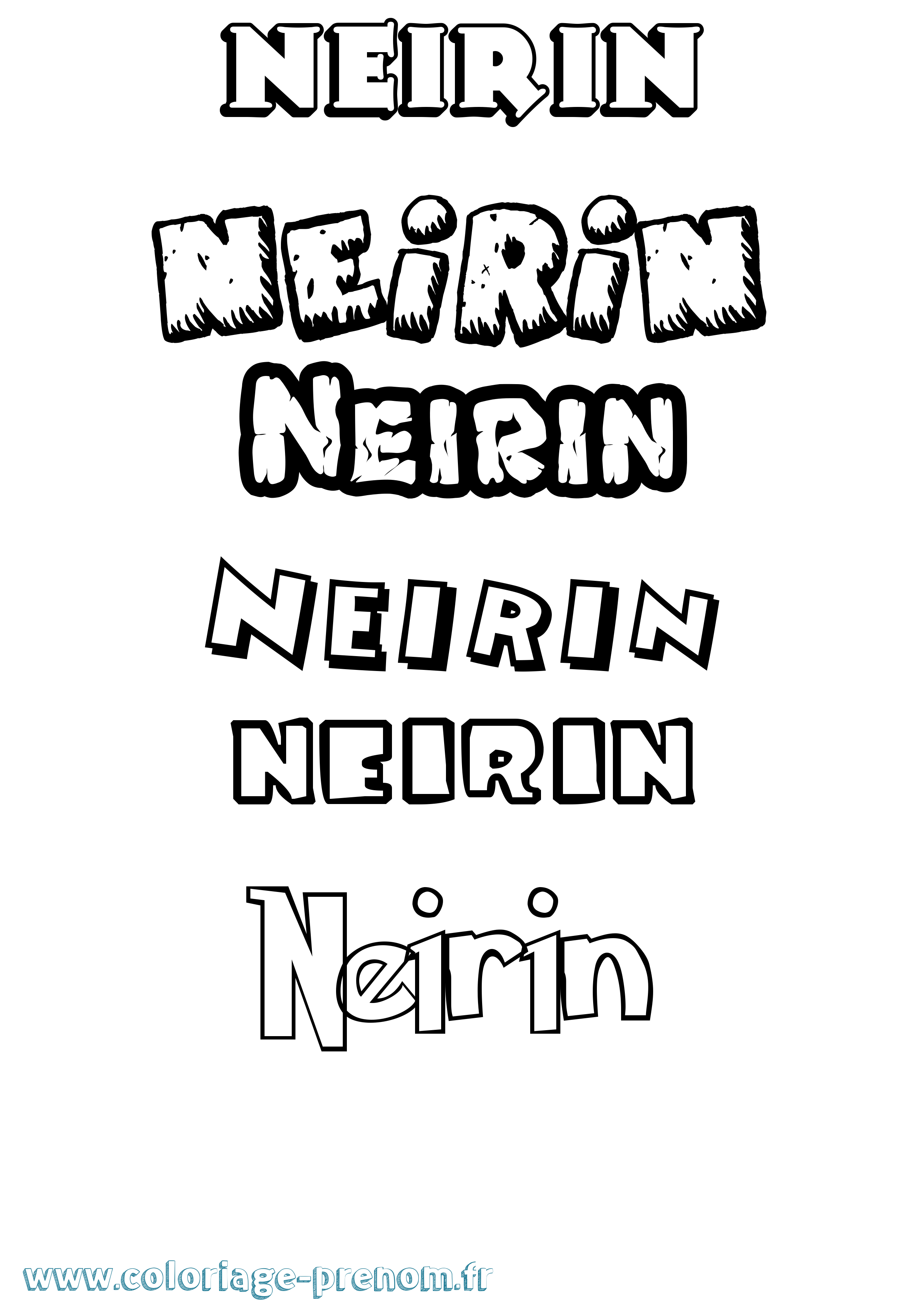 Coloriage Neirin Dessin Animé Coloriage prénom Neirin Dessin Animé