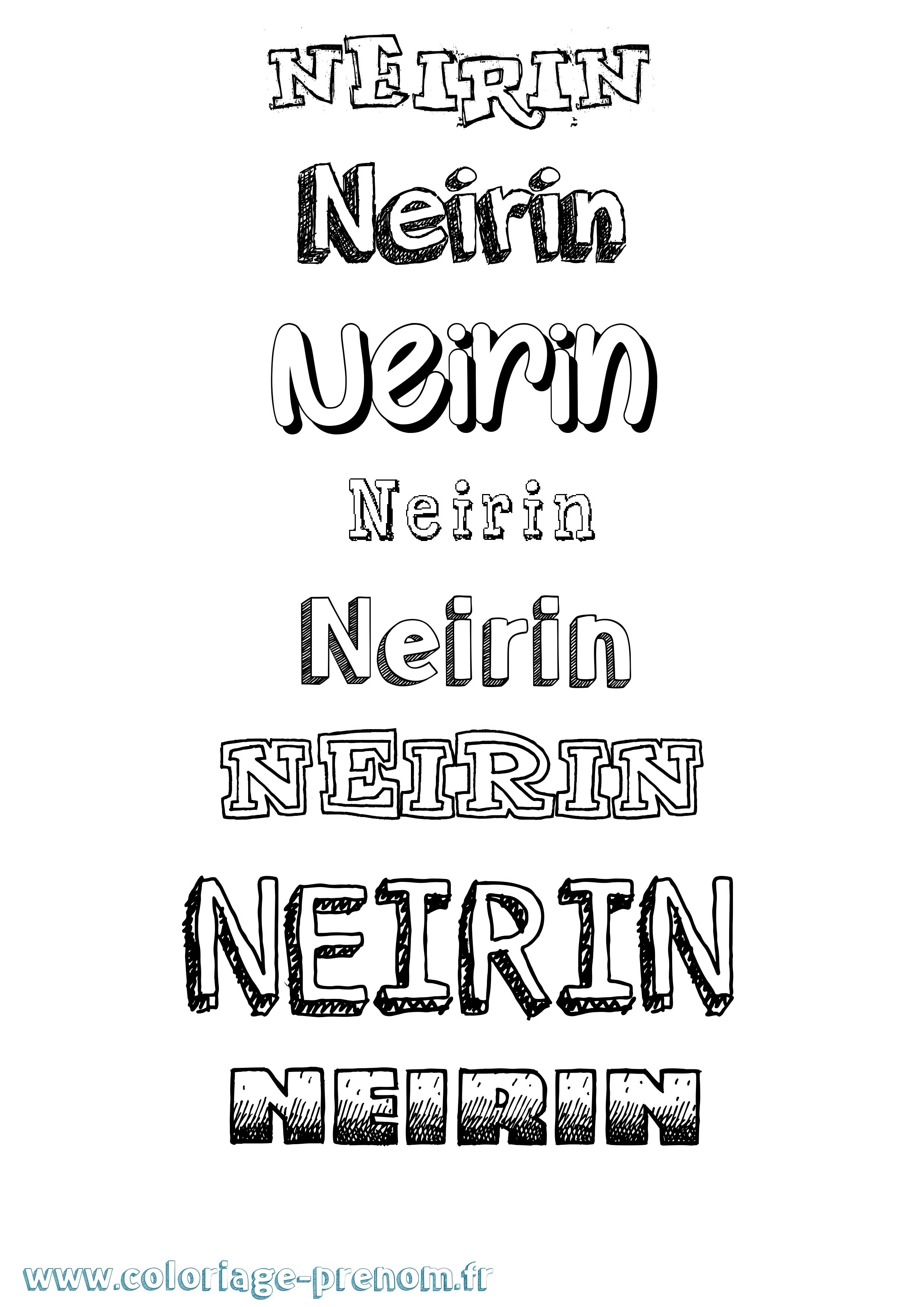 Coloriage Neirin Dessiné Coloriage prénom Neirin Dessiné