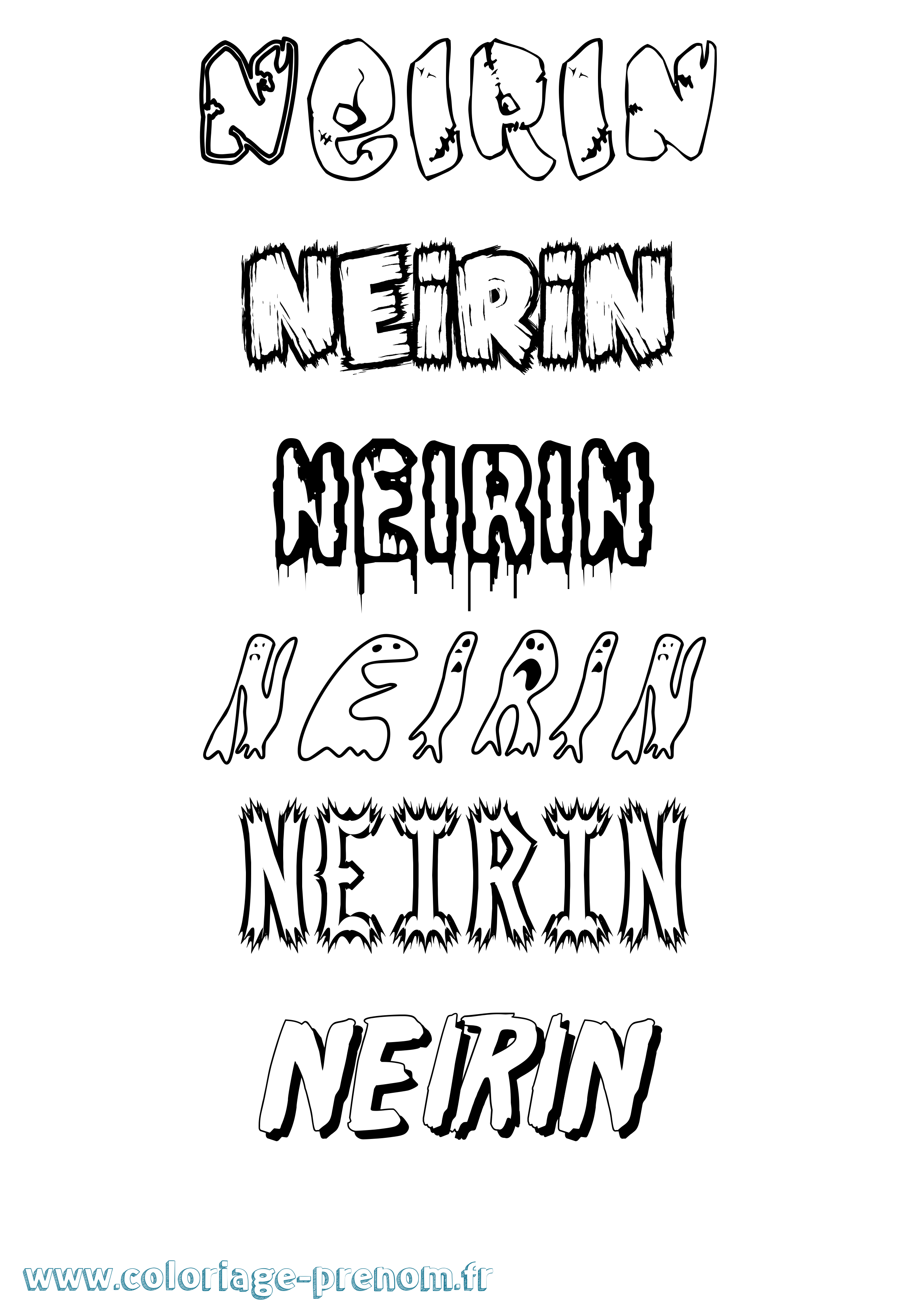 Coloriage Neirin Frisson Coloriage prénom Neirin Frisson