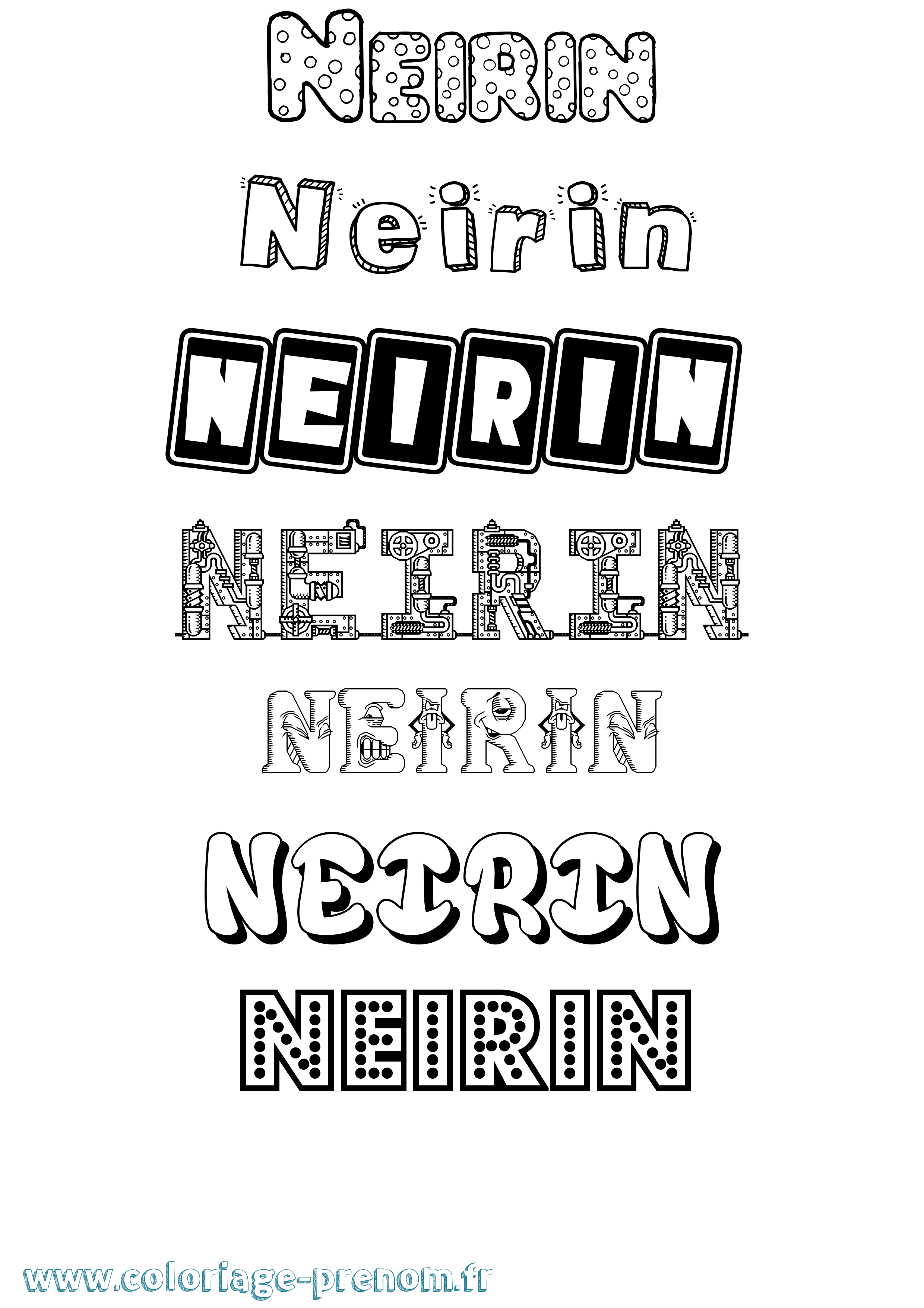 Coloriage Neirin Fun Coloriage prénom Neirin Fun