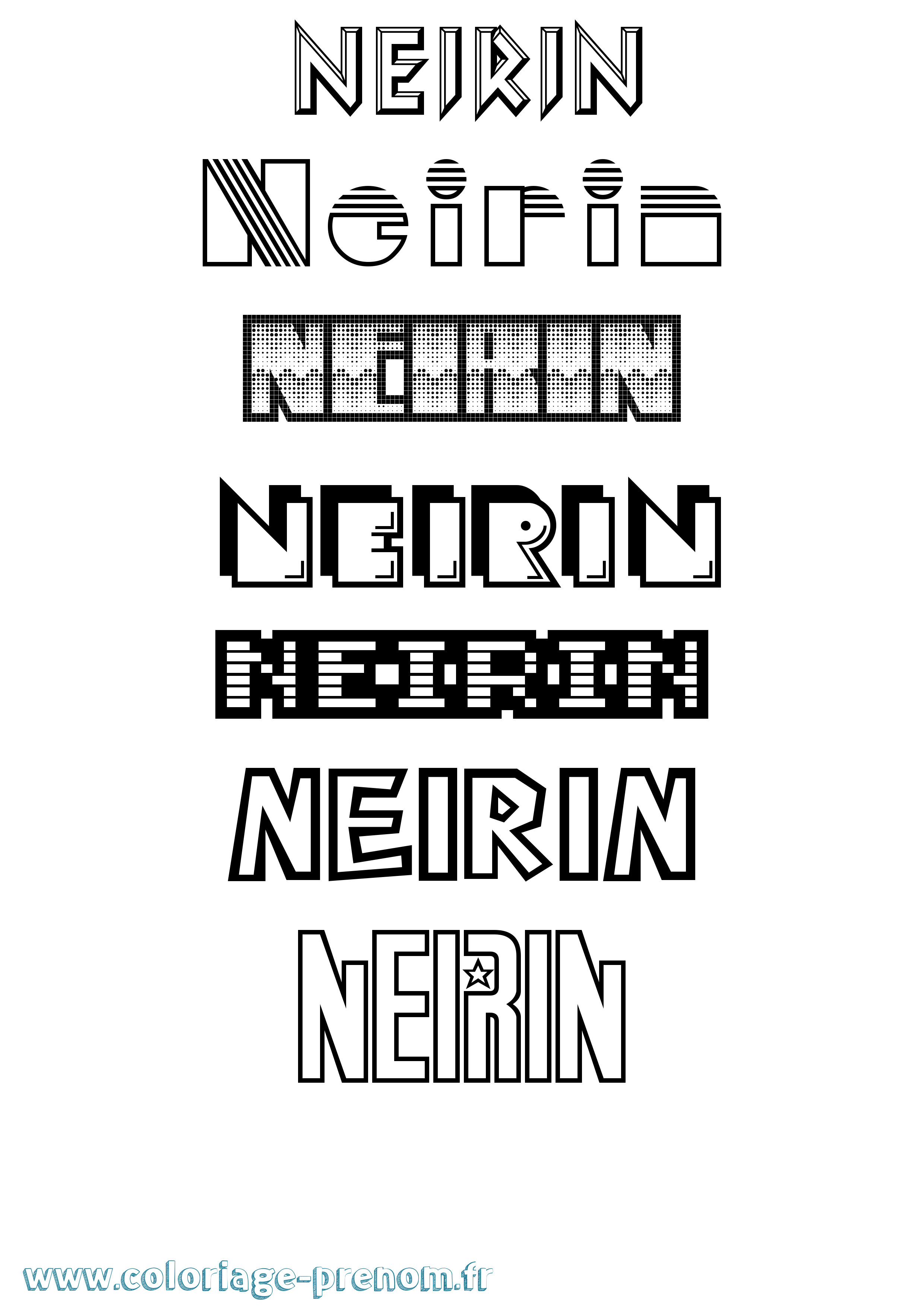 Coloriage Neirin Jeux Vidéos Coloriage prénom Neirin Jeux Vidéos