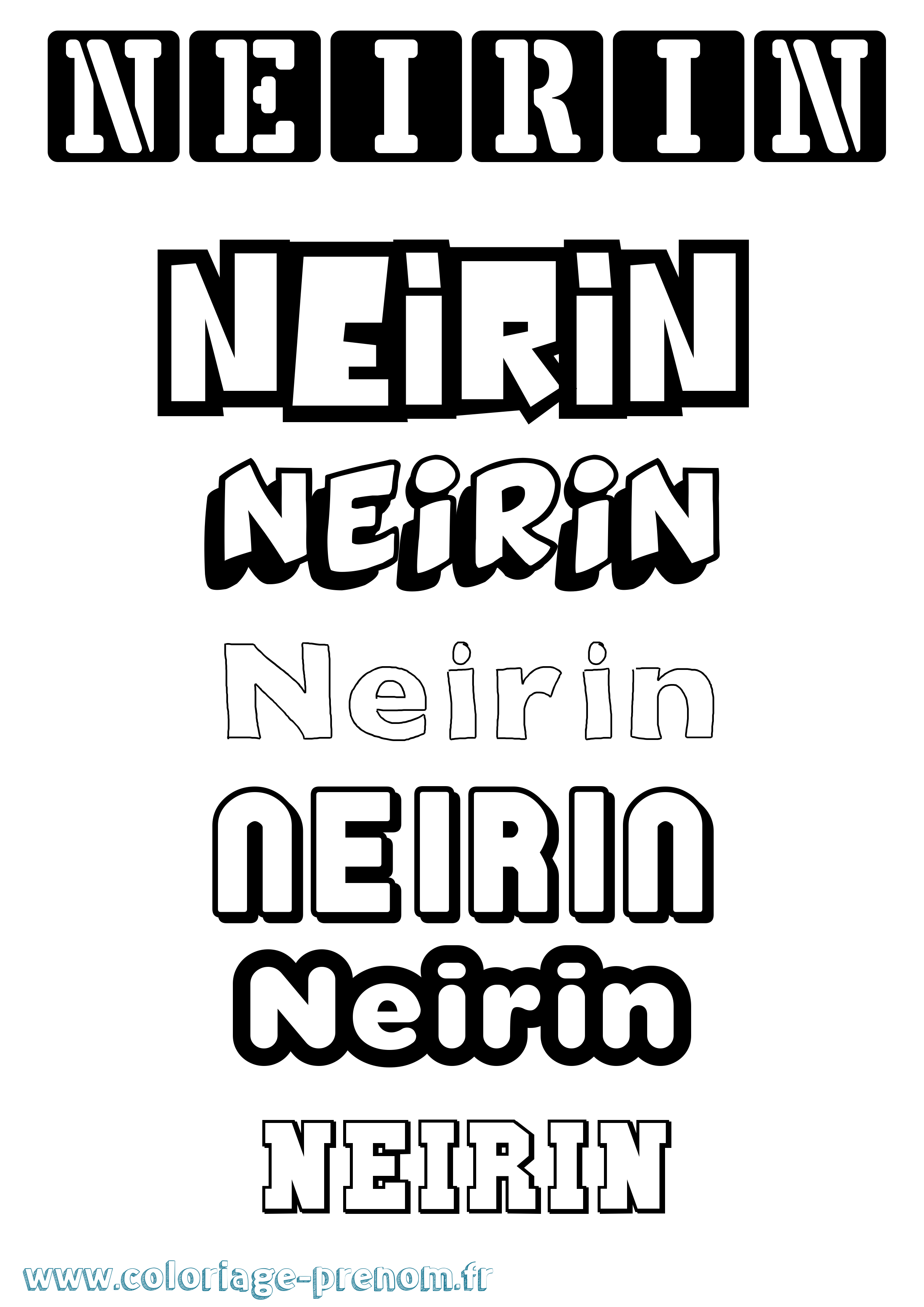 Coloriage Neirin Simple Coloriage prénom Neirin Simple