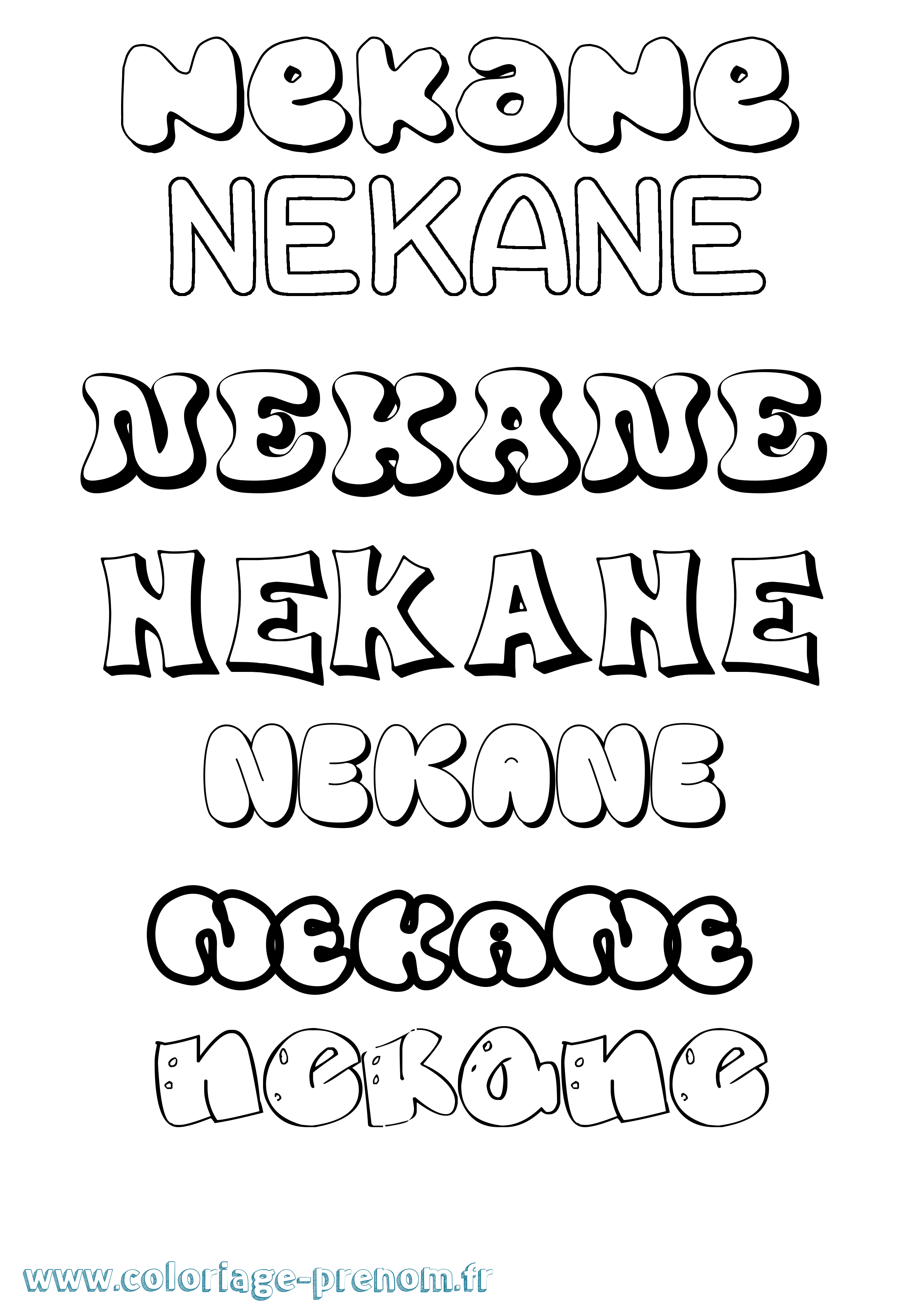 Coloriage Nekane Bubble Coloriage prénom Nekane Bubble