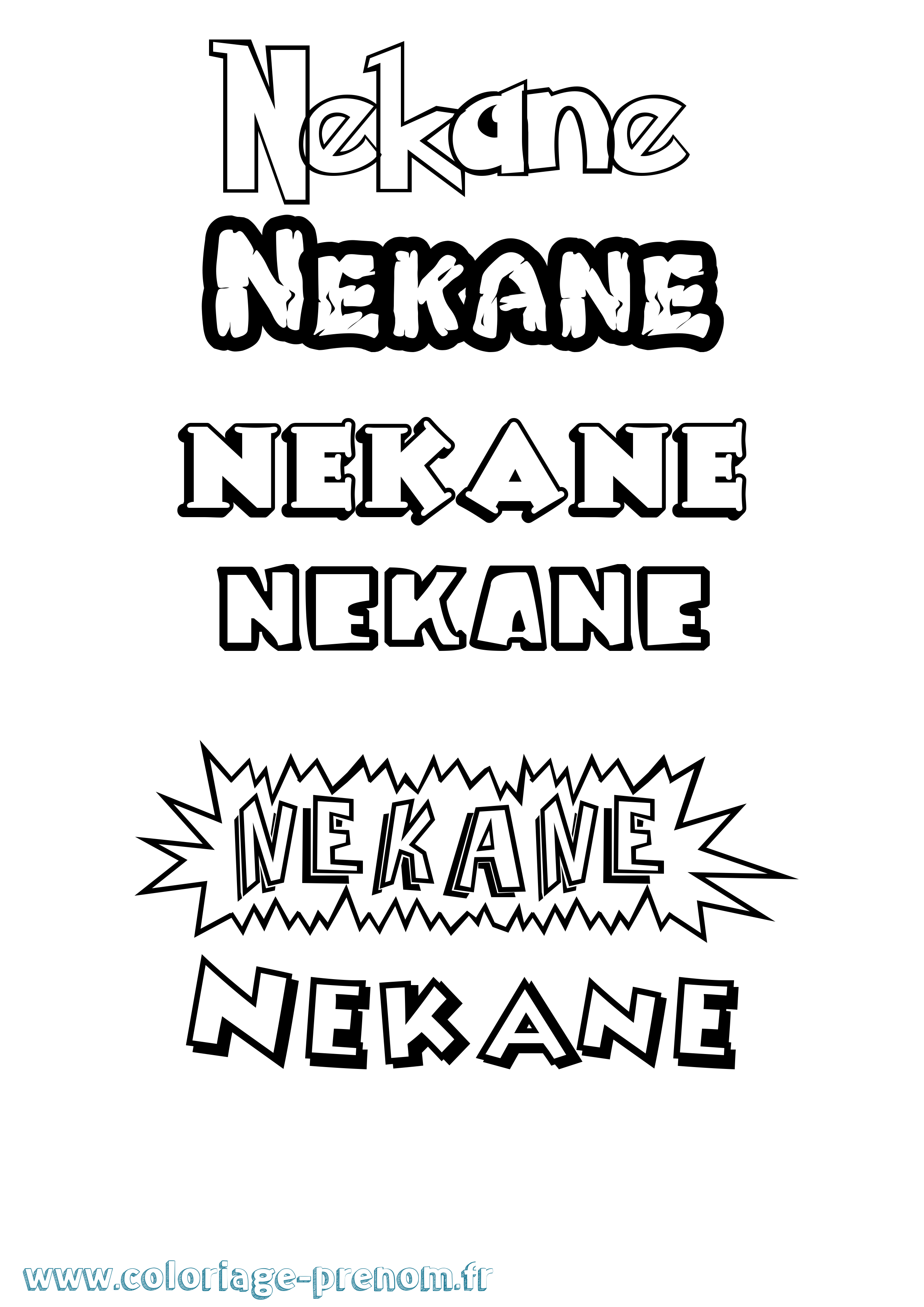 Coloriage prénom Nekane Dessin Animé