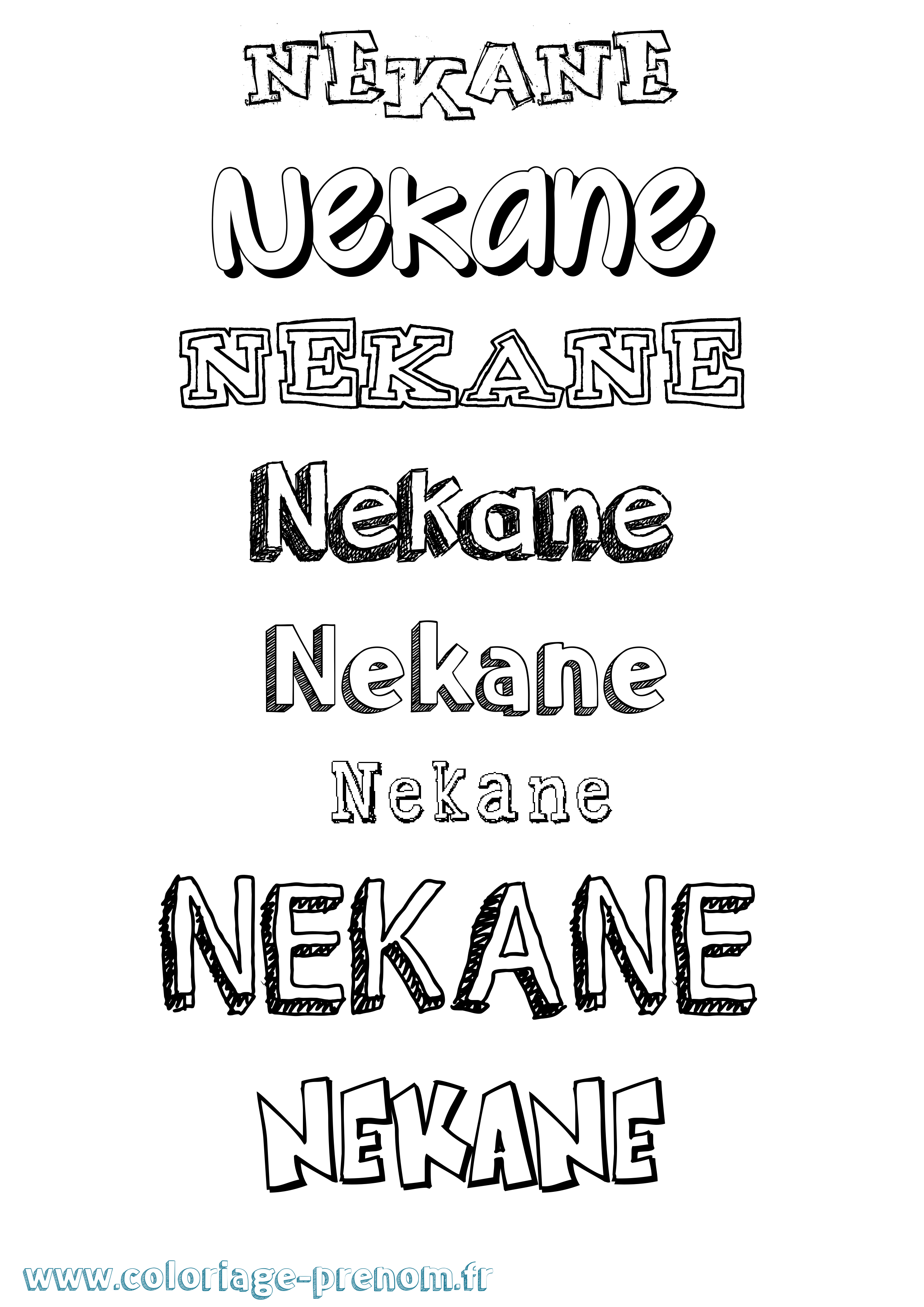Coloriage prénom Nekane Dessiné