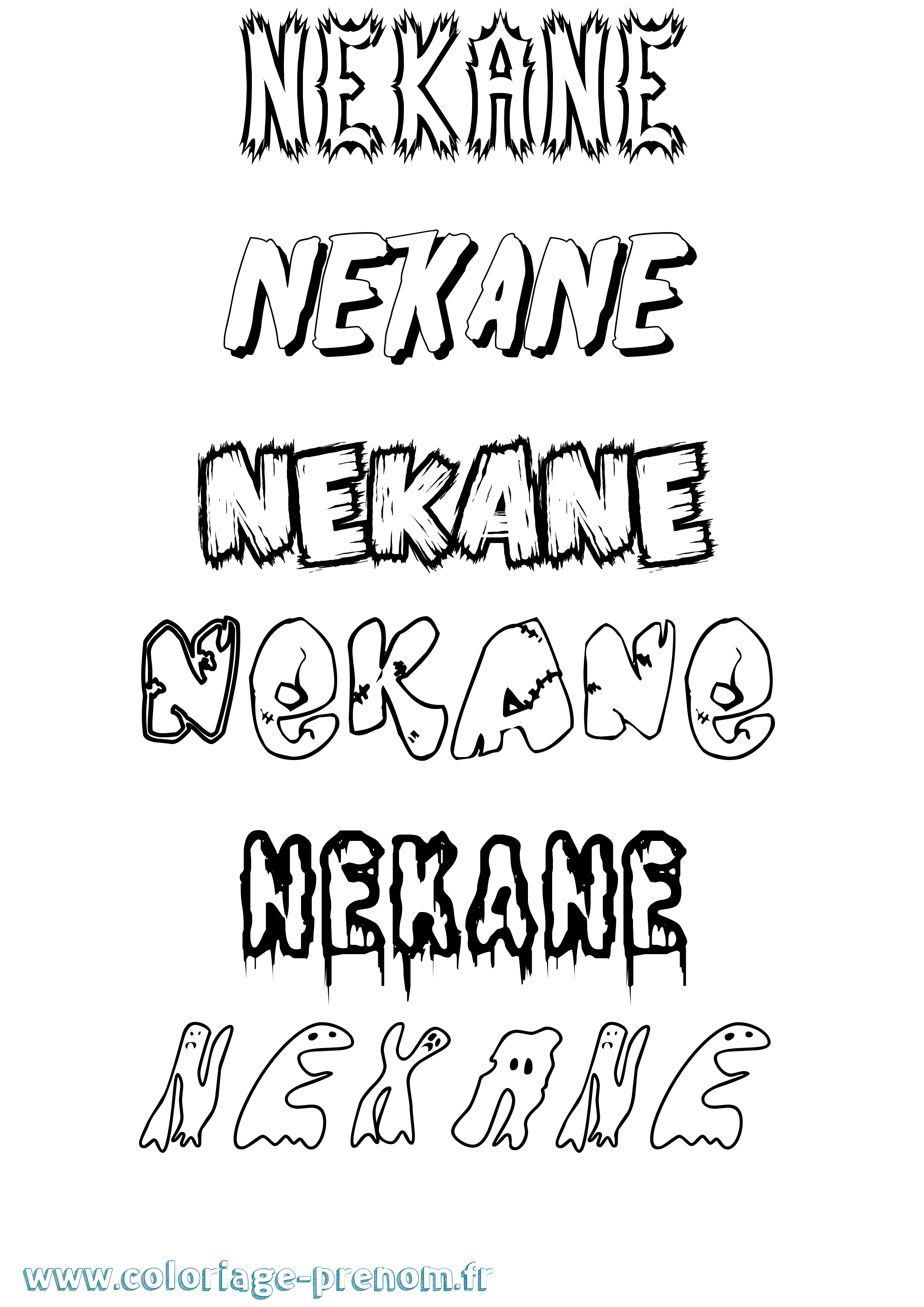 Coloriage Nekane Frisson Coloriage prénom Nekane Frisson