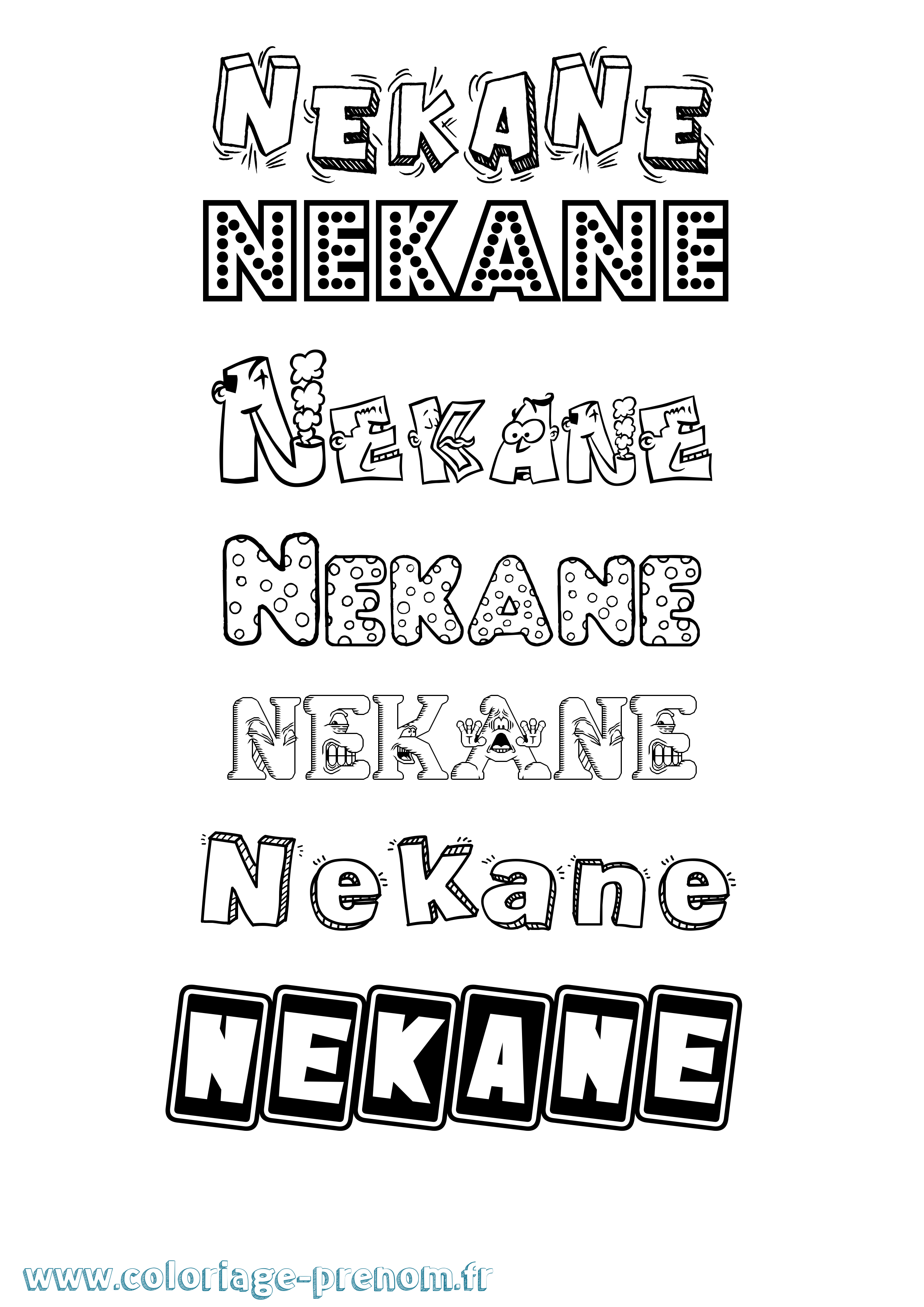Coloriage Nekane Fun Coloriage prénom Nekane Fun
