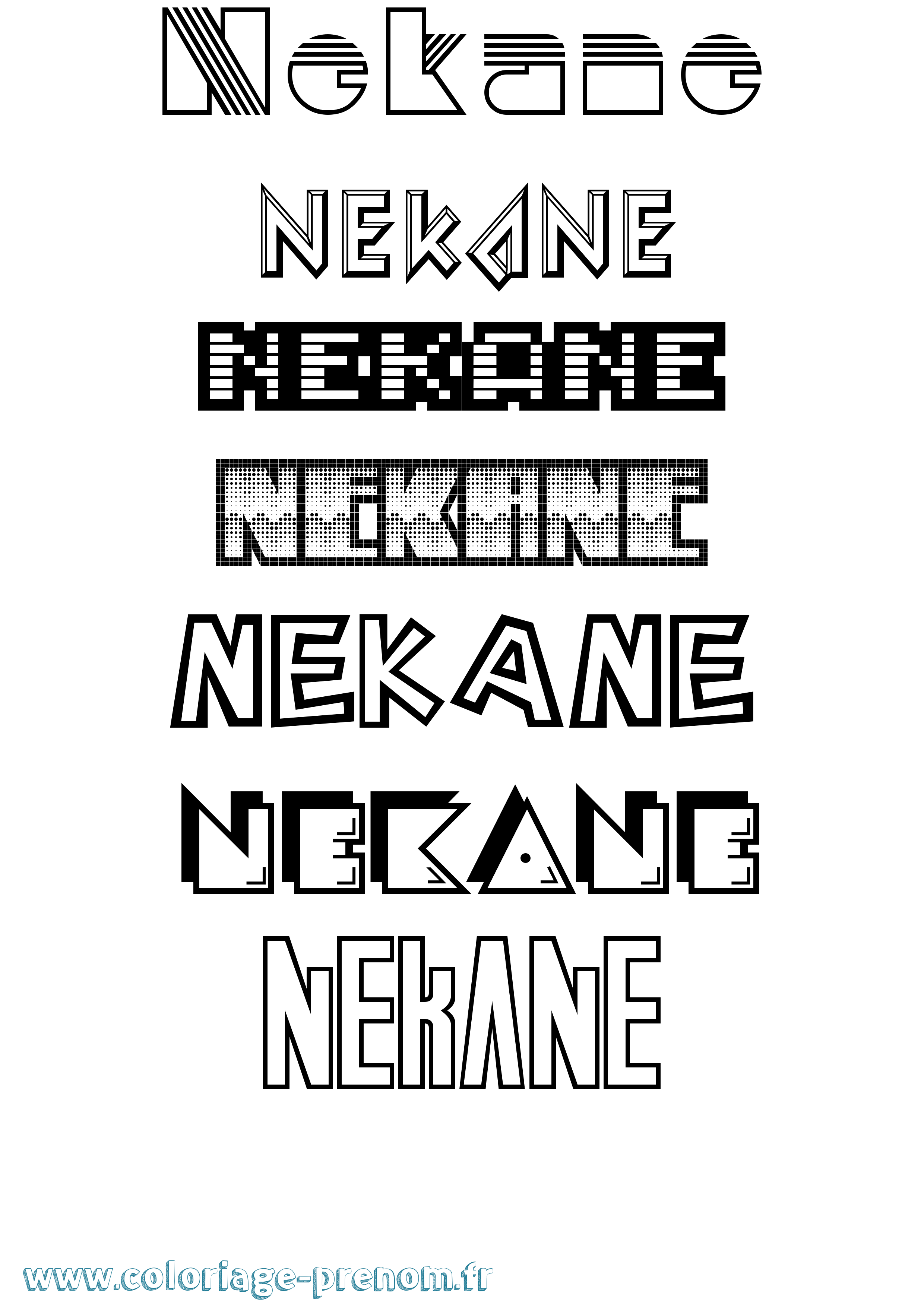 Coloriage Nekane Jeux Vidéos Coloriage prénom Nekane Jeux Vidéos
