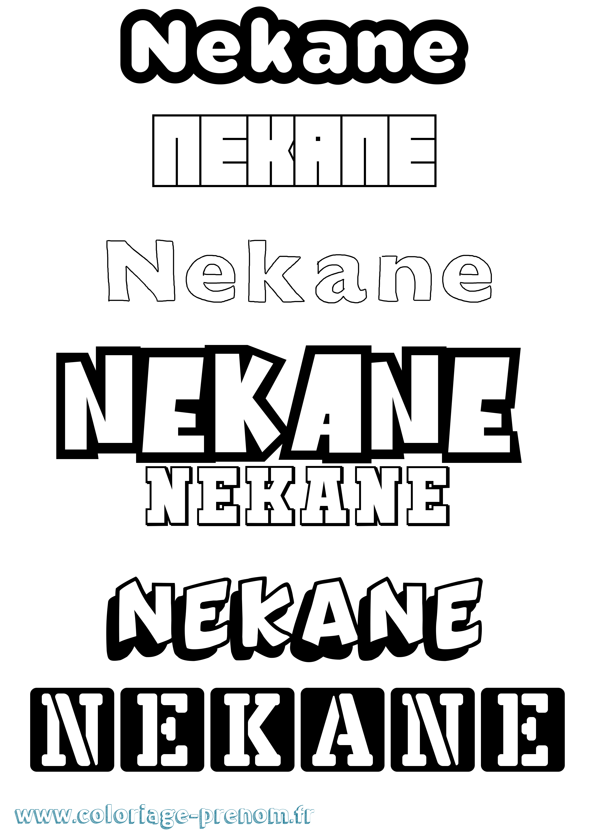 Coloriage Nekane Simple Coloriage prénom Nekane Simple