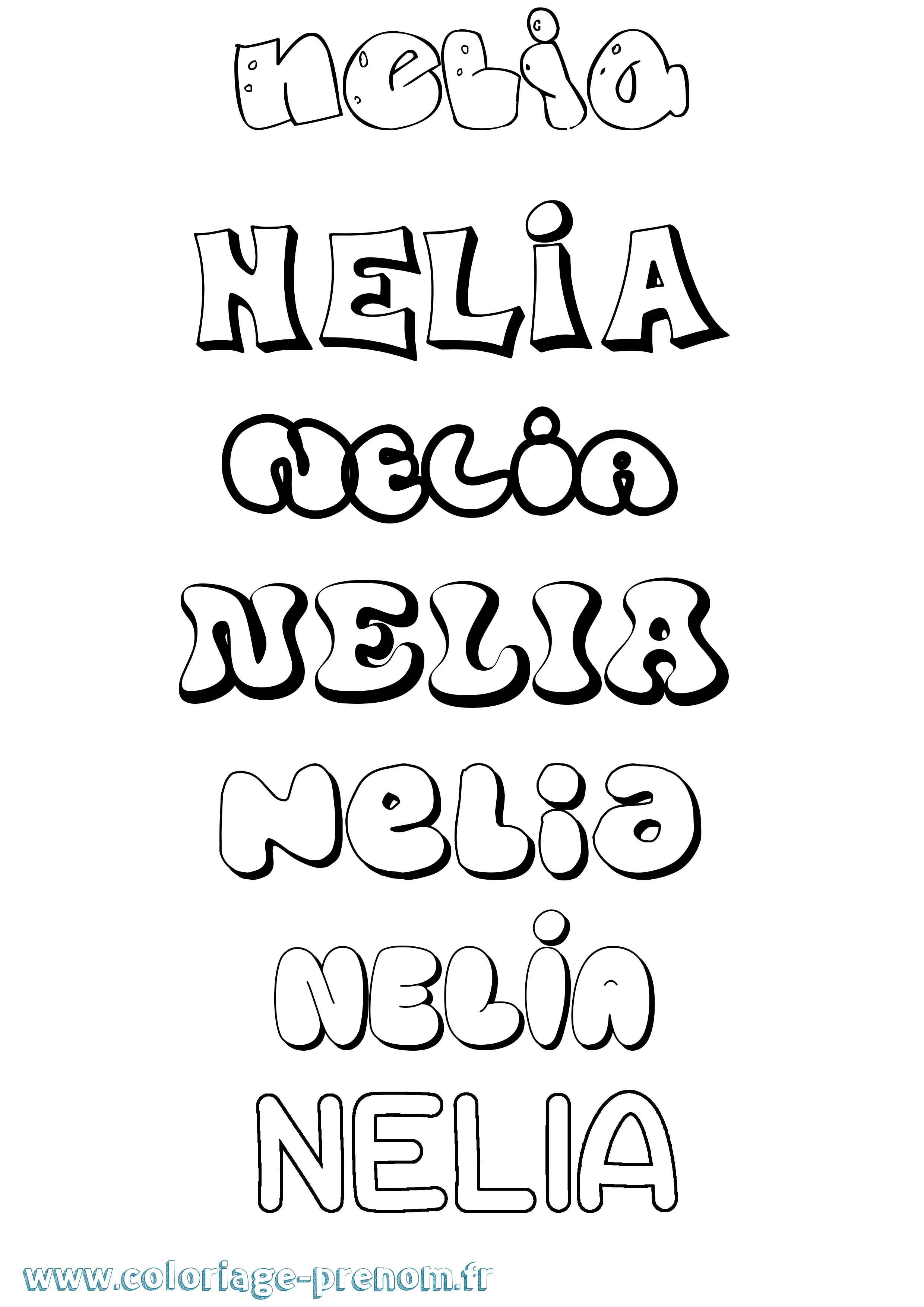 Coloriage Nelia Coloriage prénom Nelia