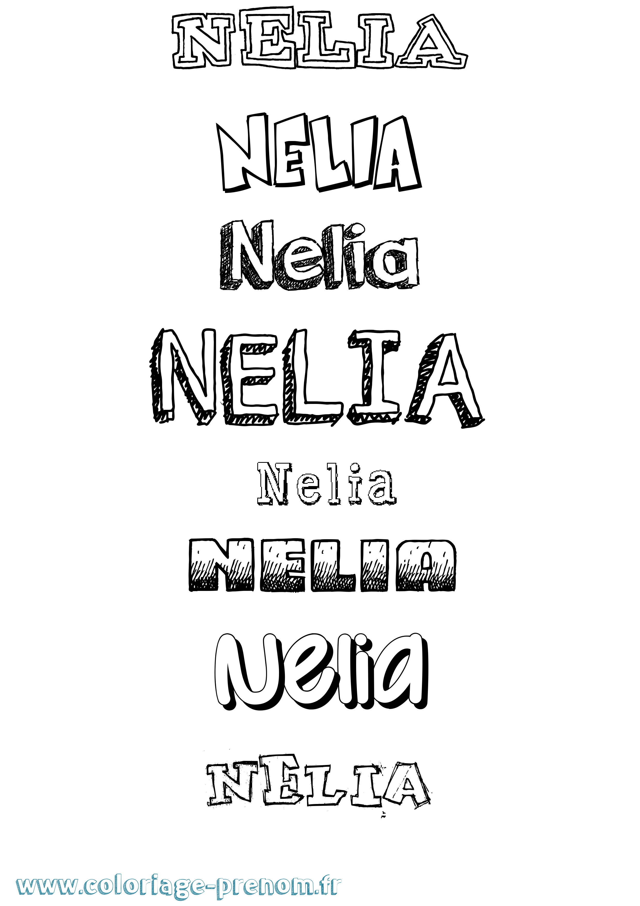 Coloriage Nelia Coloriage prénom Nelia