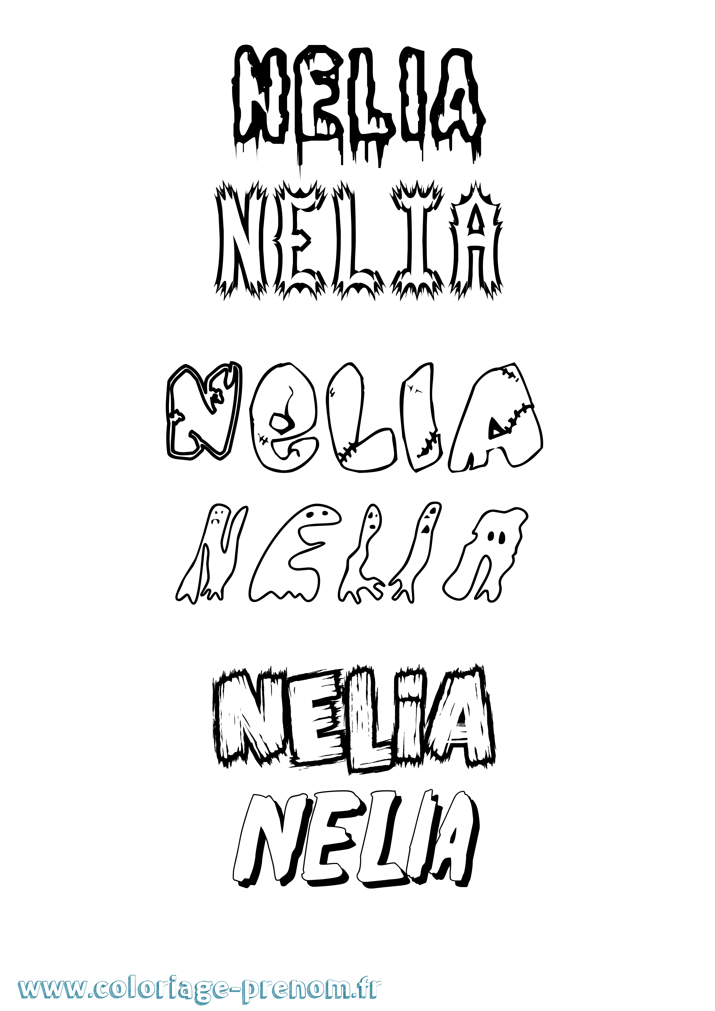Coloriage Nelia Coloriage prénom Nelia