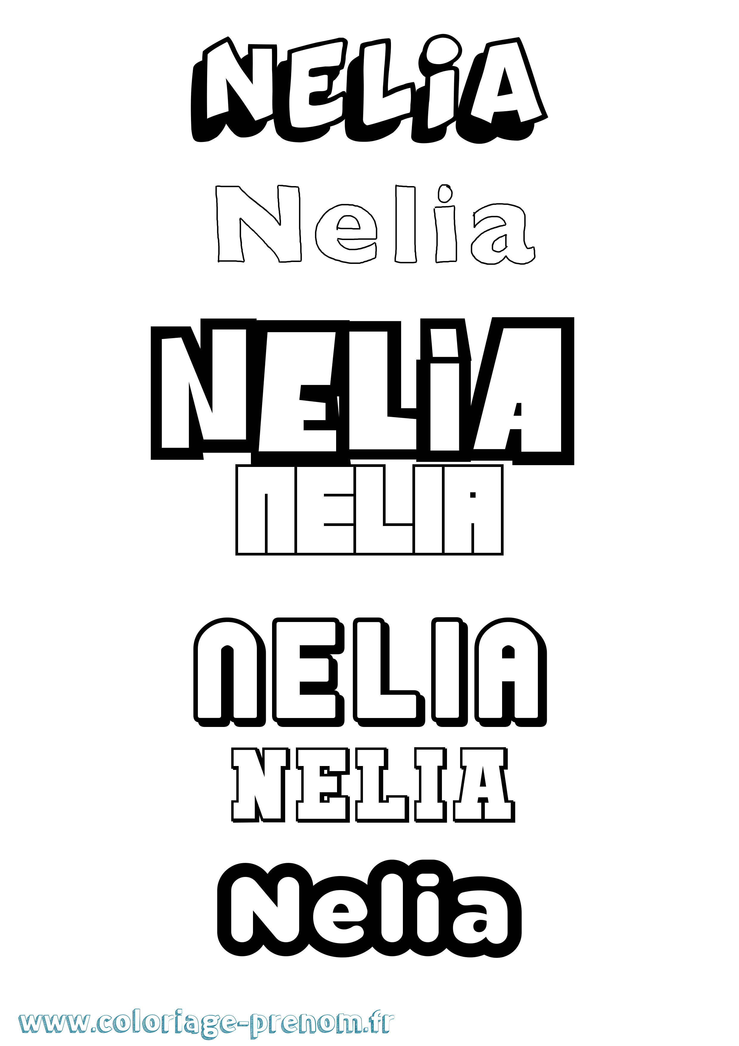 Coloriage Nelia Coloriage prénom Nelia