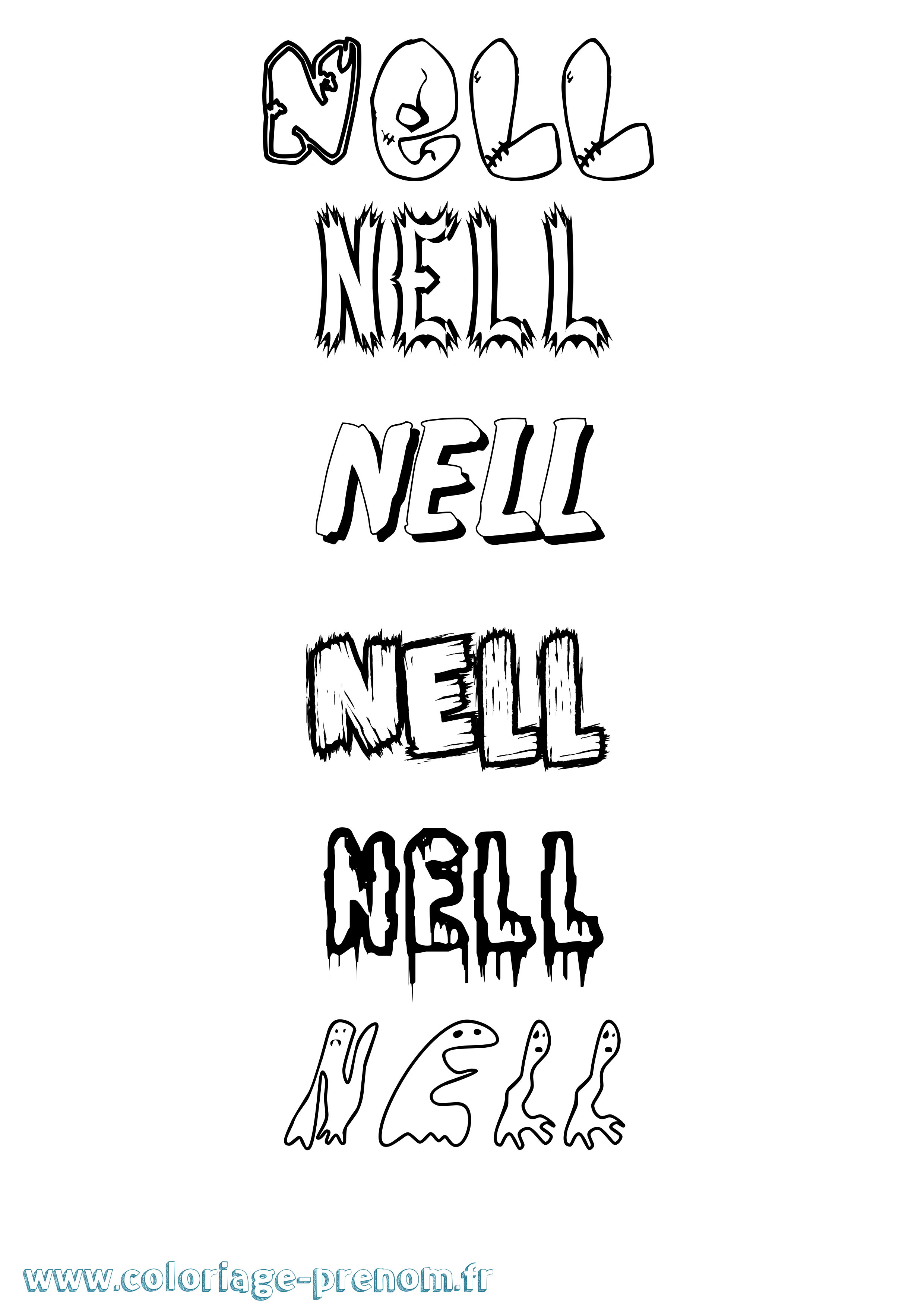 Coloriage Nell Frisson Coloriage prénom Nell Frisson