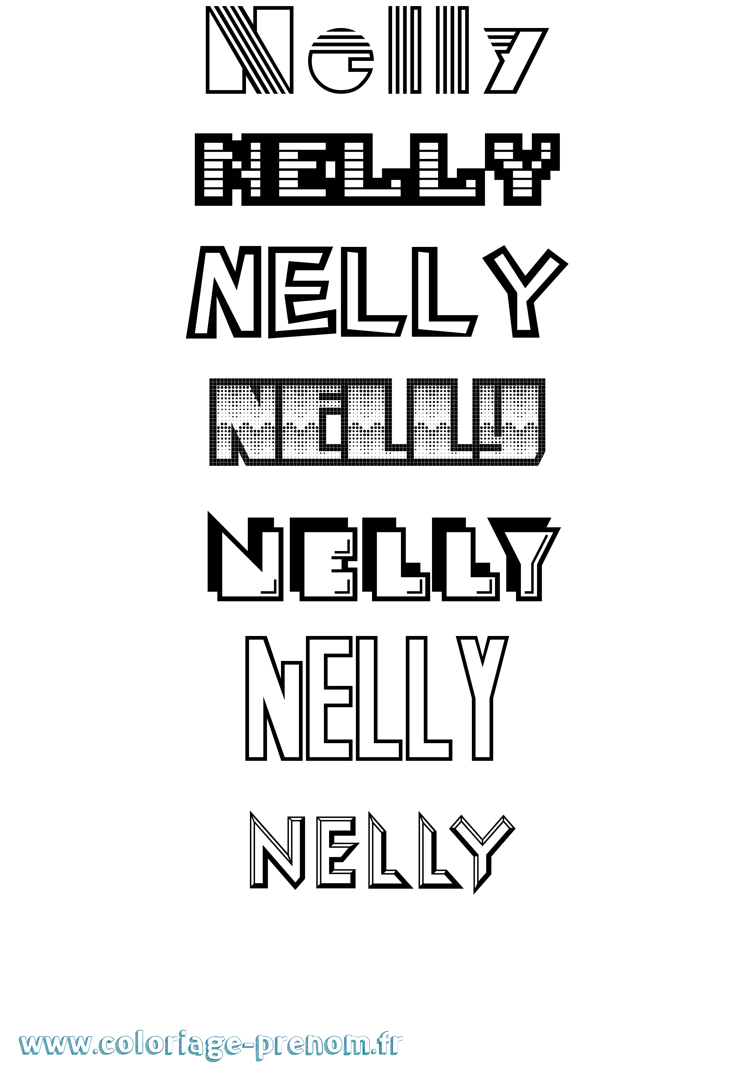 Coloriage prénom Nelly Jeux Vidéos