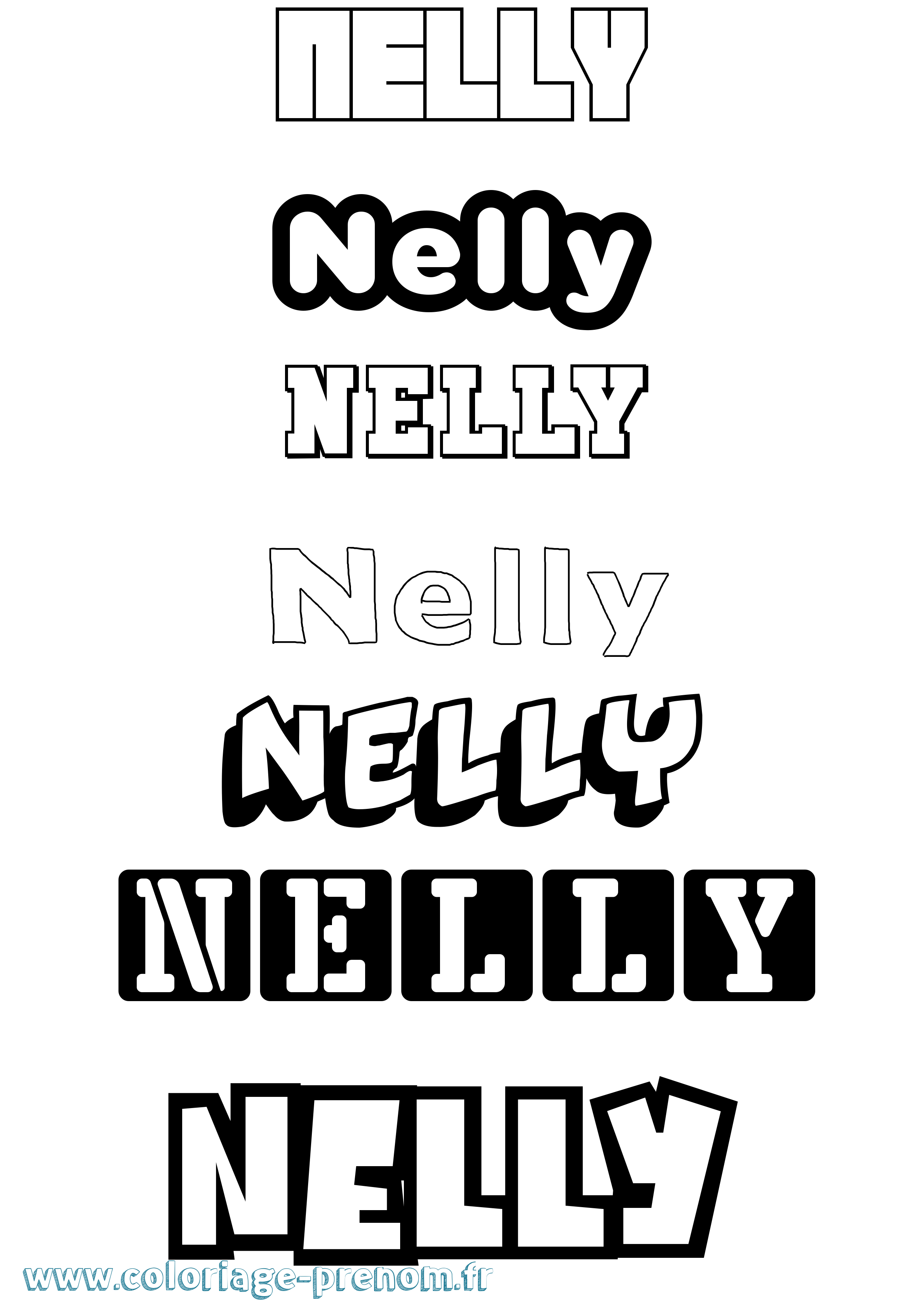 Coloriage prénom Nelly Simple