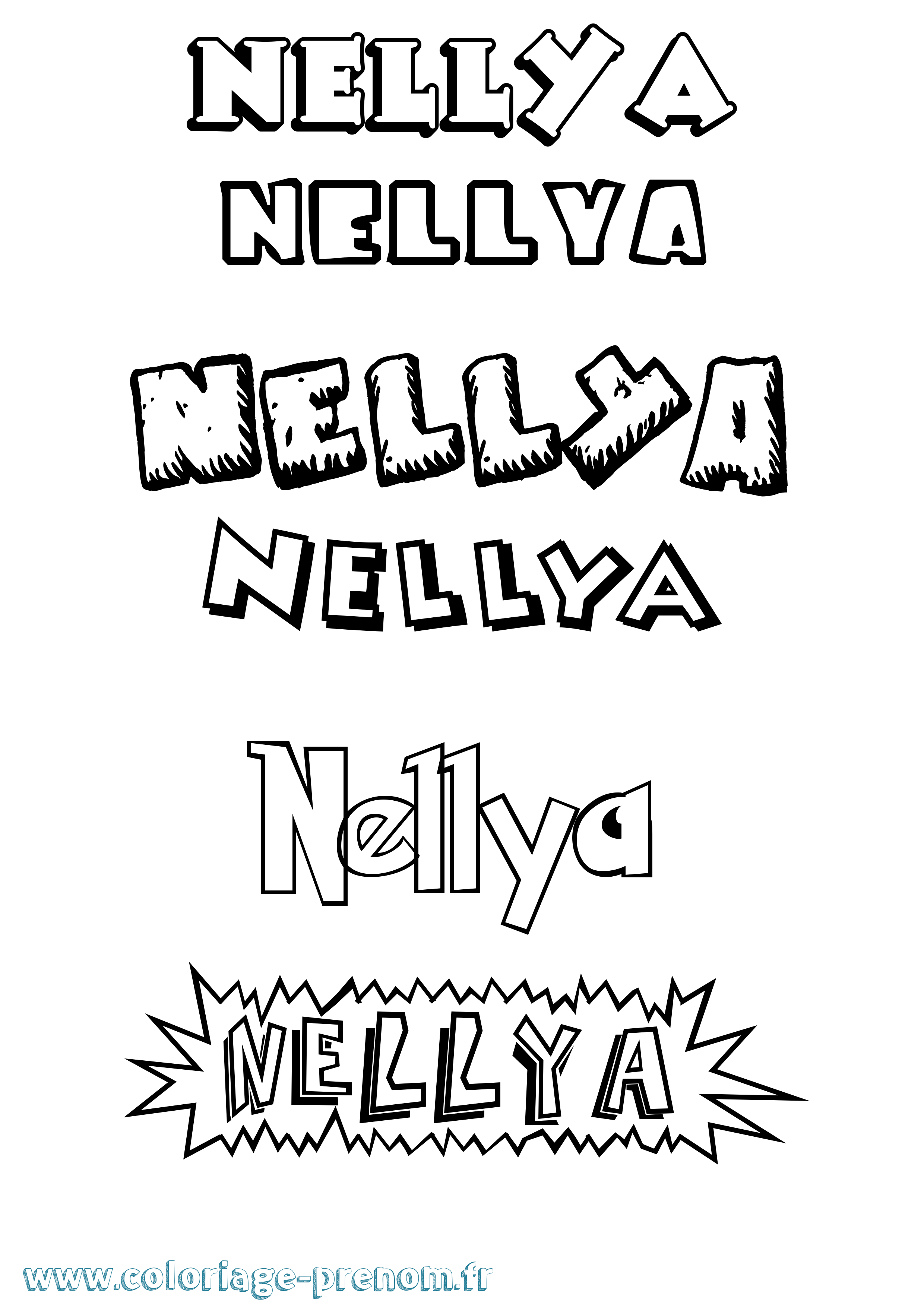 Coloriage prénom Nellya Dessin Animé