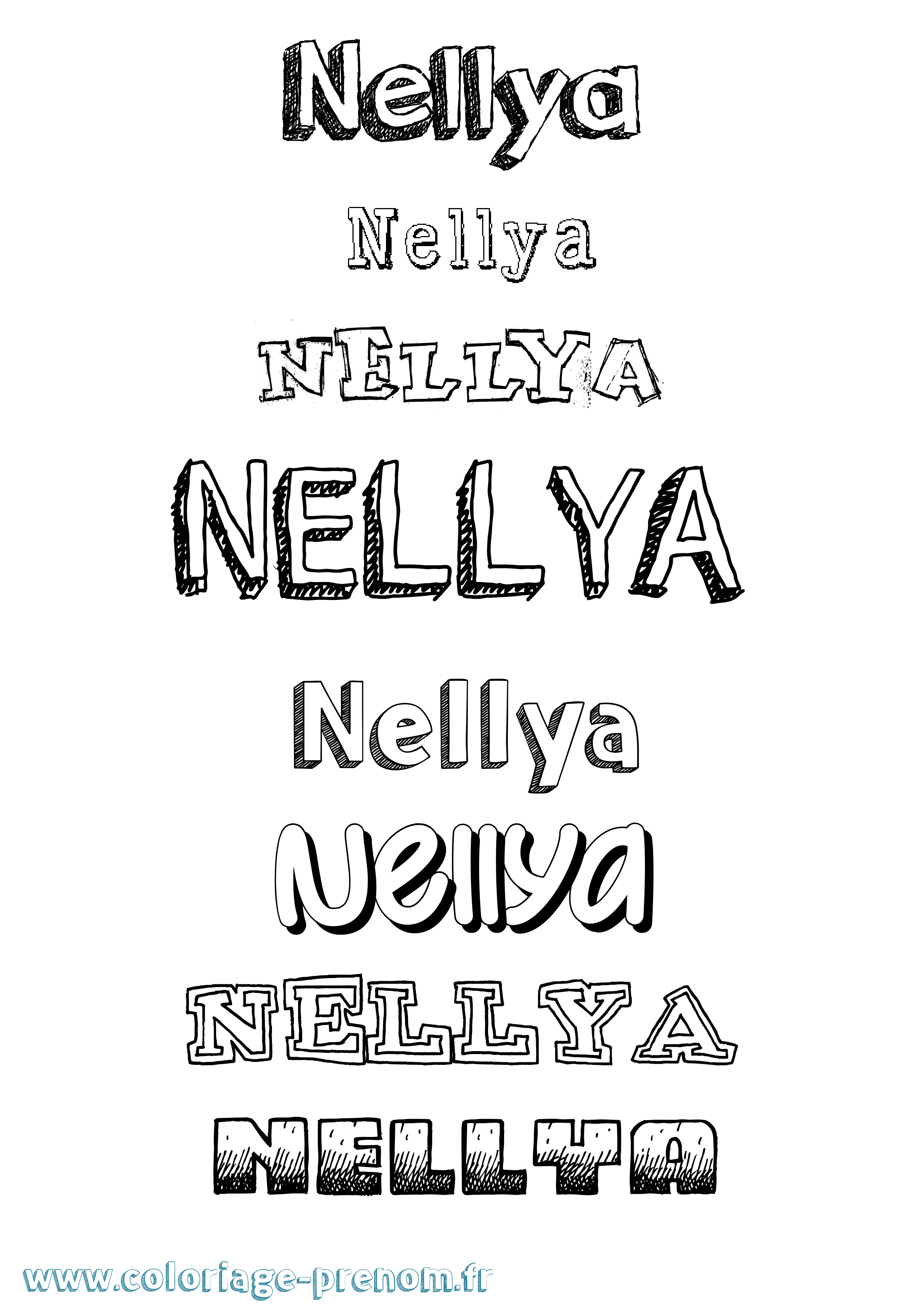 Coloriage prénom Nellya Dessiné