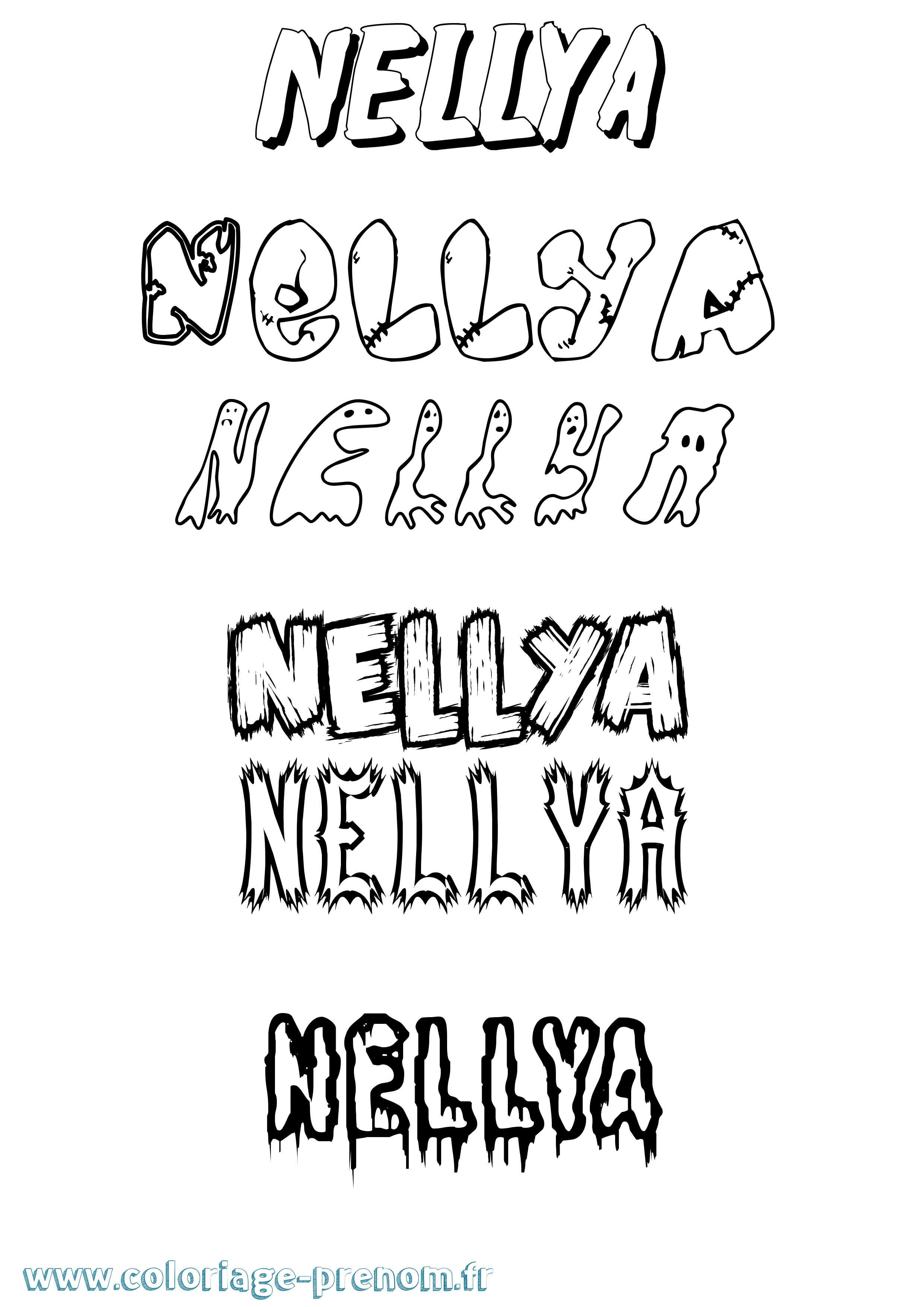 Coloriage prénom Nellya Frisson