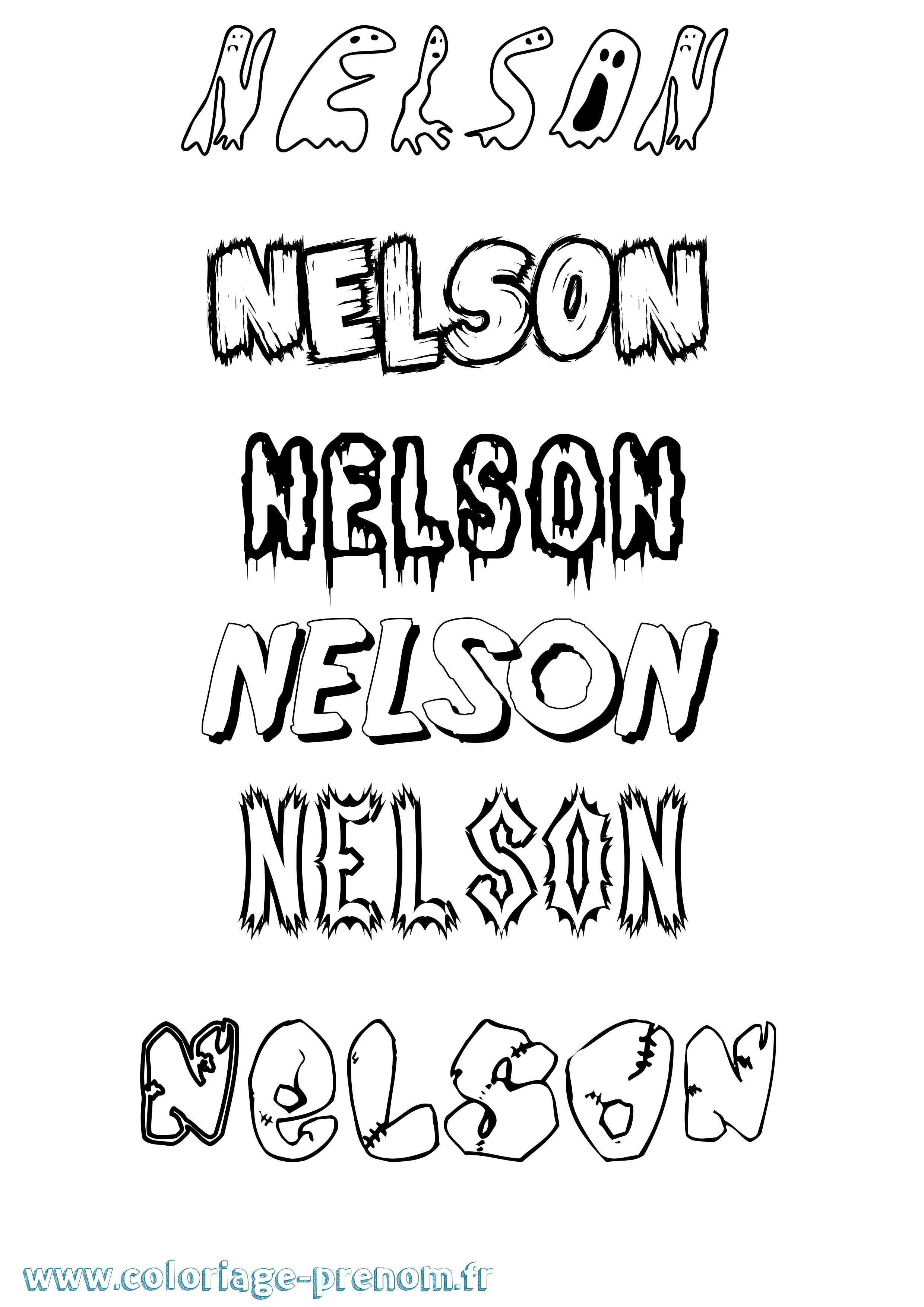 Coloriage prénom Nelson Frisson