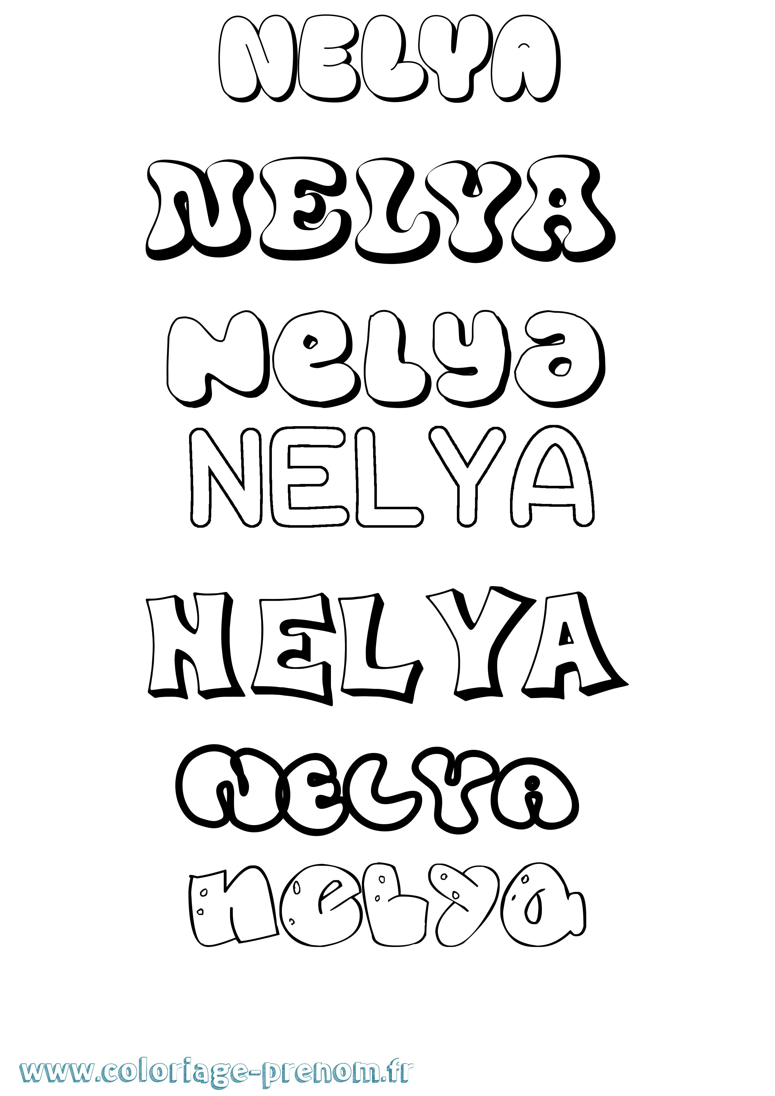 Coloriage Nelya Coloriage prénom Nelya