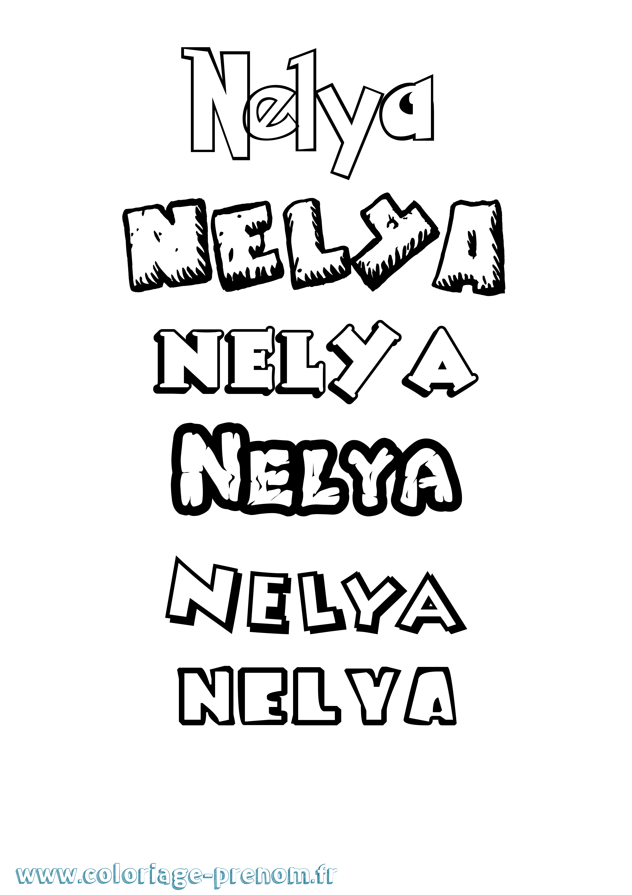 Coloriage Nelya Coloriage prénom Nelya