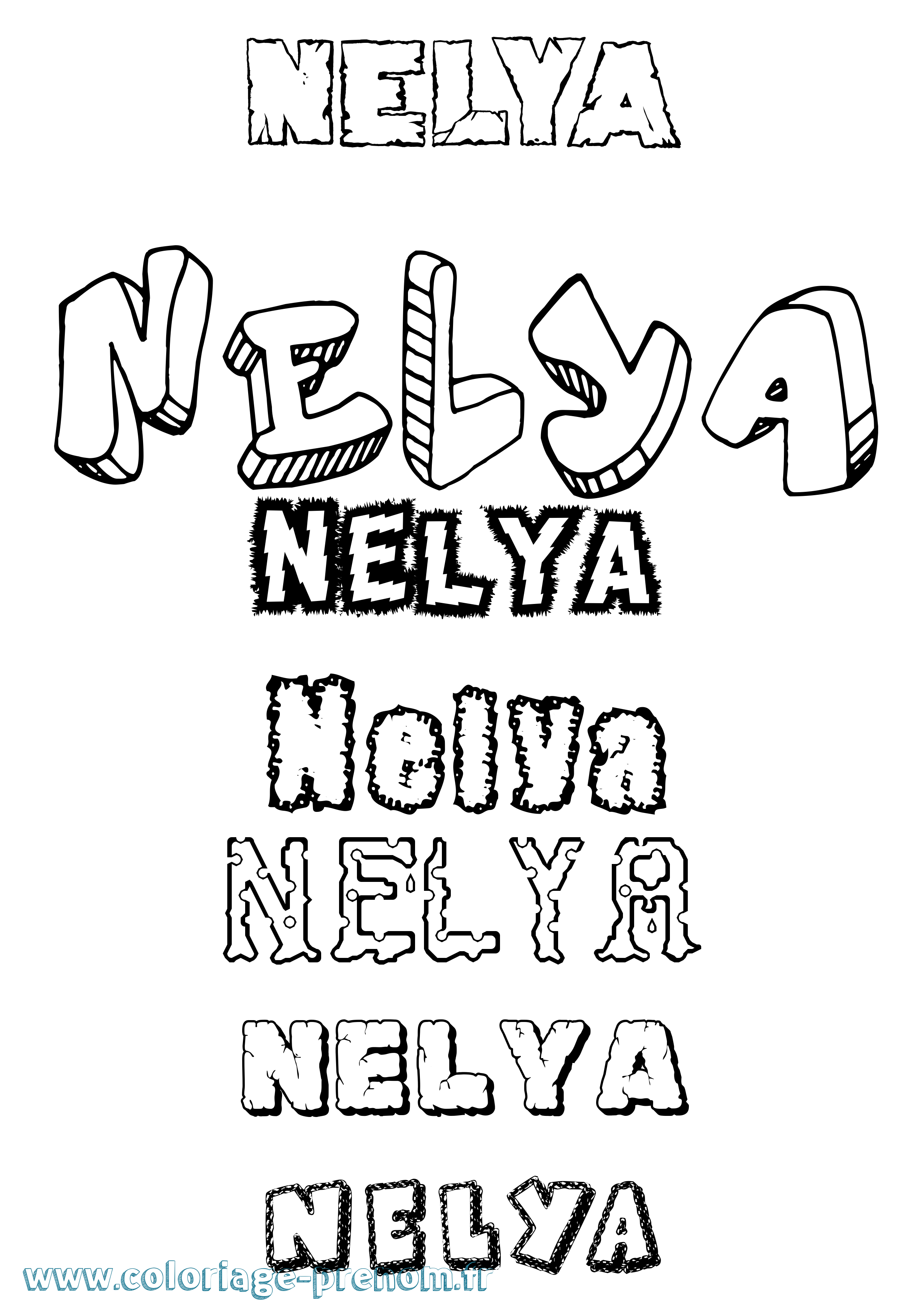 Coloriage Nelya Coloriage prénom Nelya