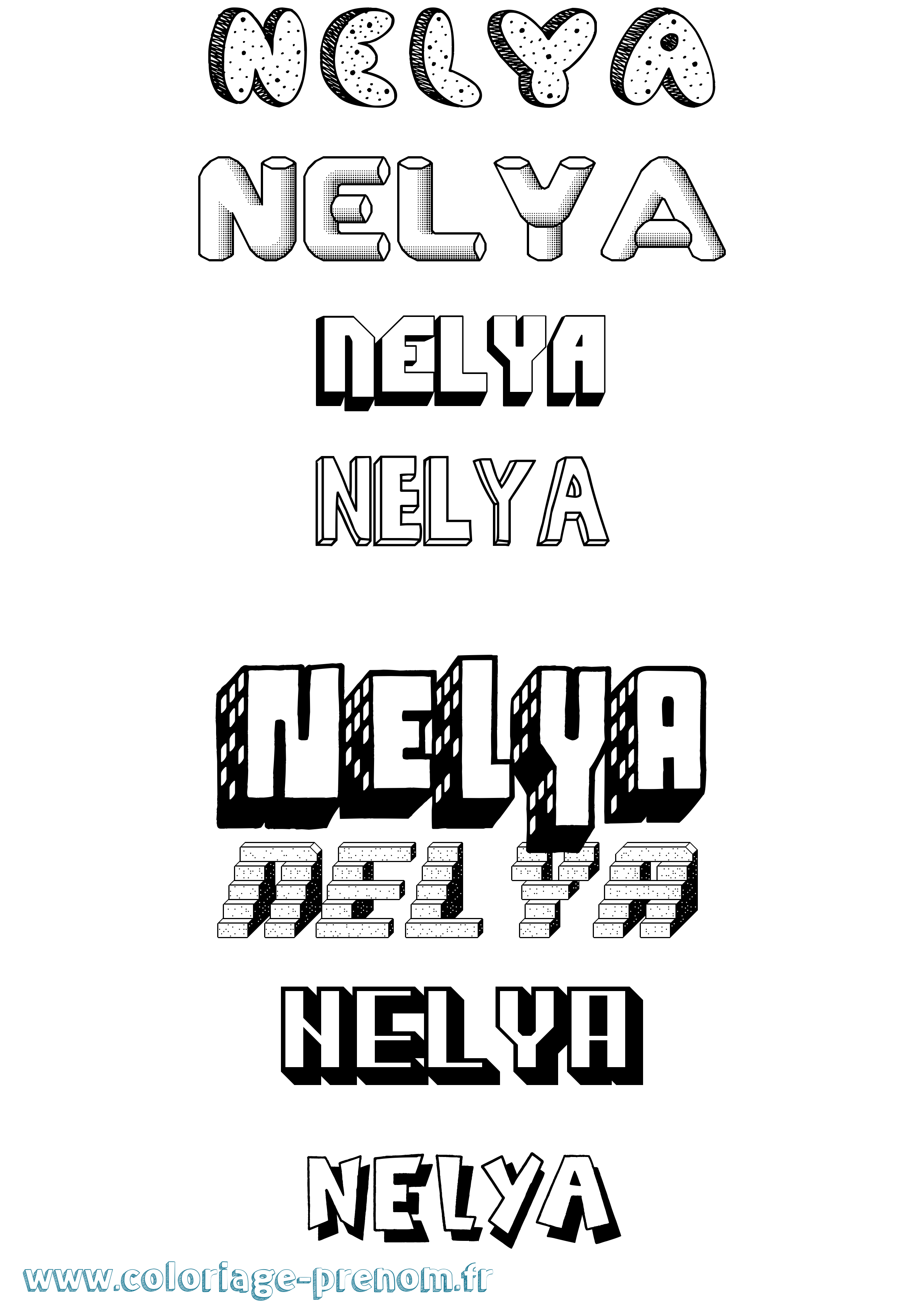 Coloriage Nelya Coloriage prénom Nelya