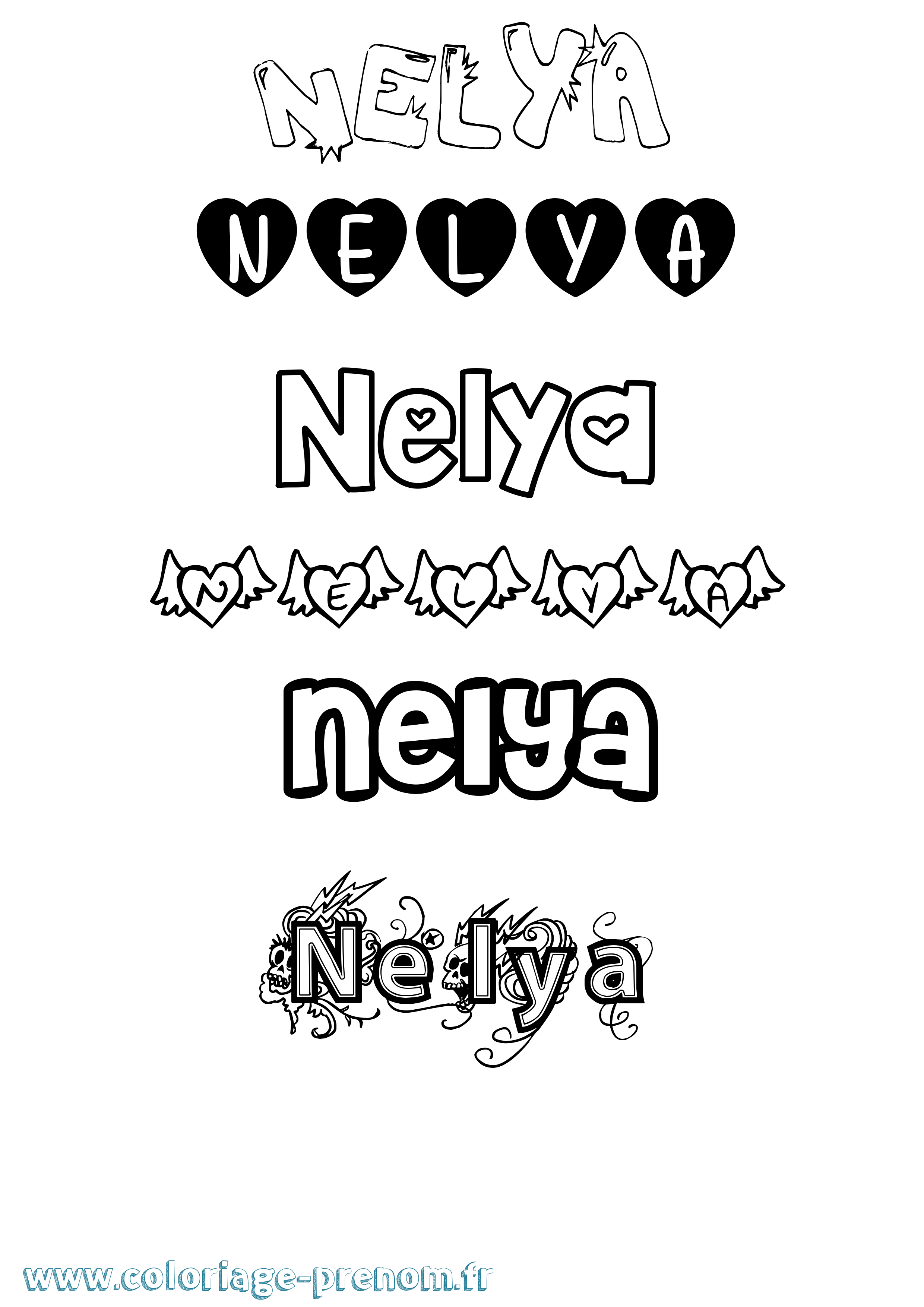 Coloriage Nelya Coloriage prénom Nelya
