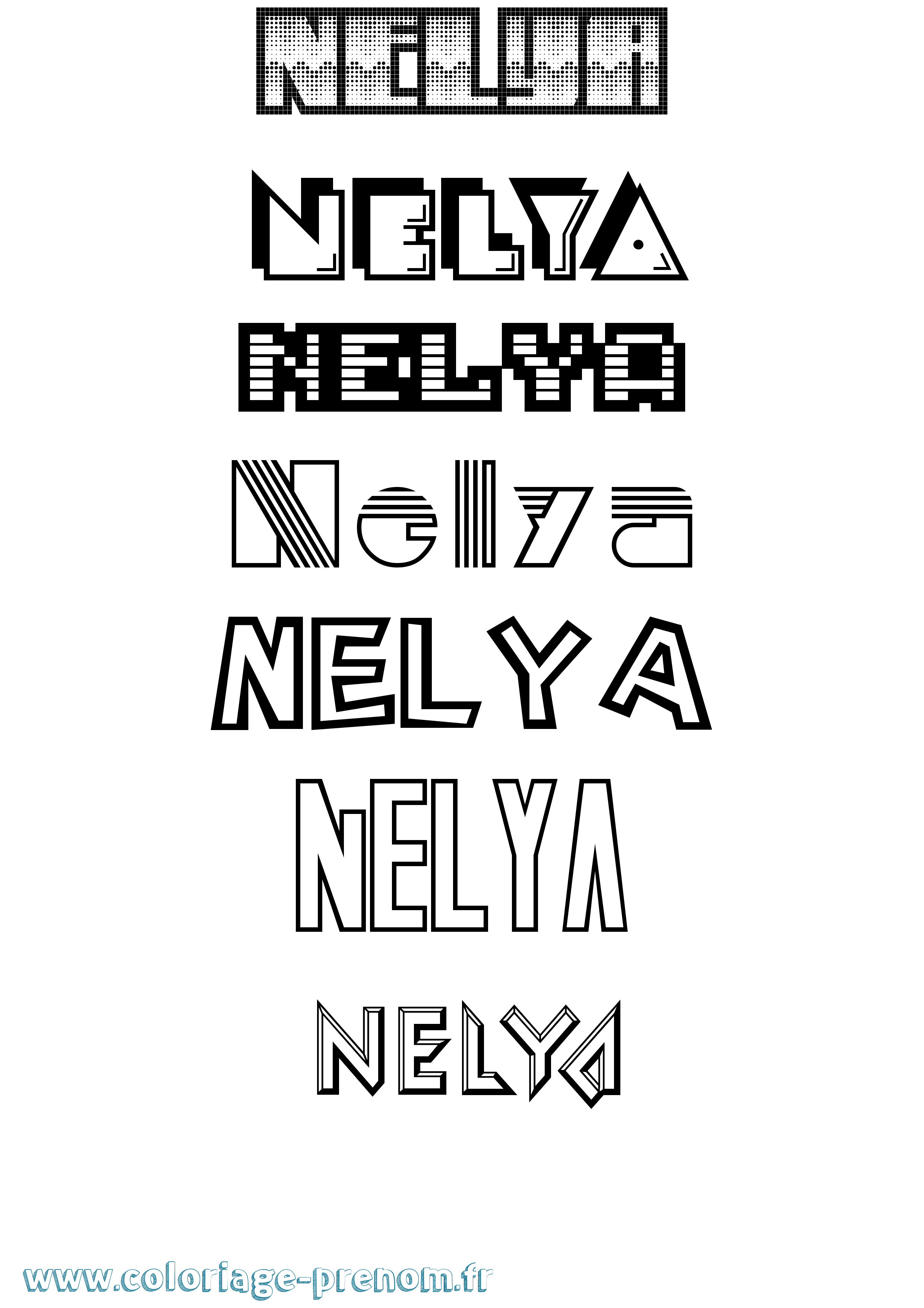 Coloriage Nelya Coloriage prénom Nelya