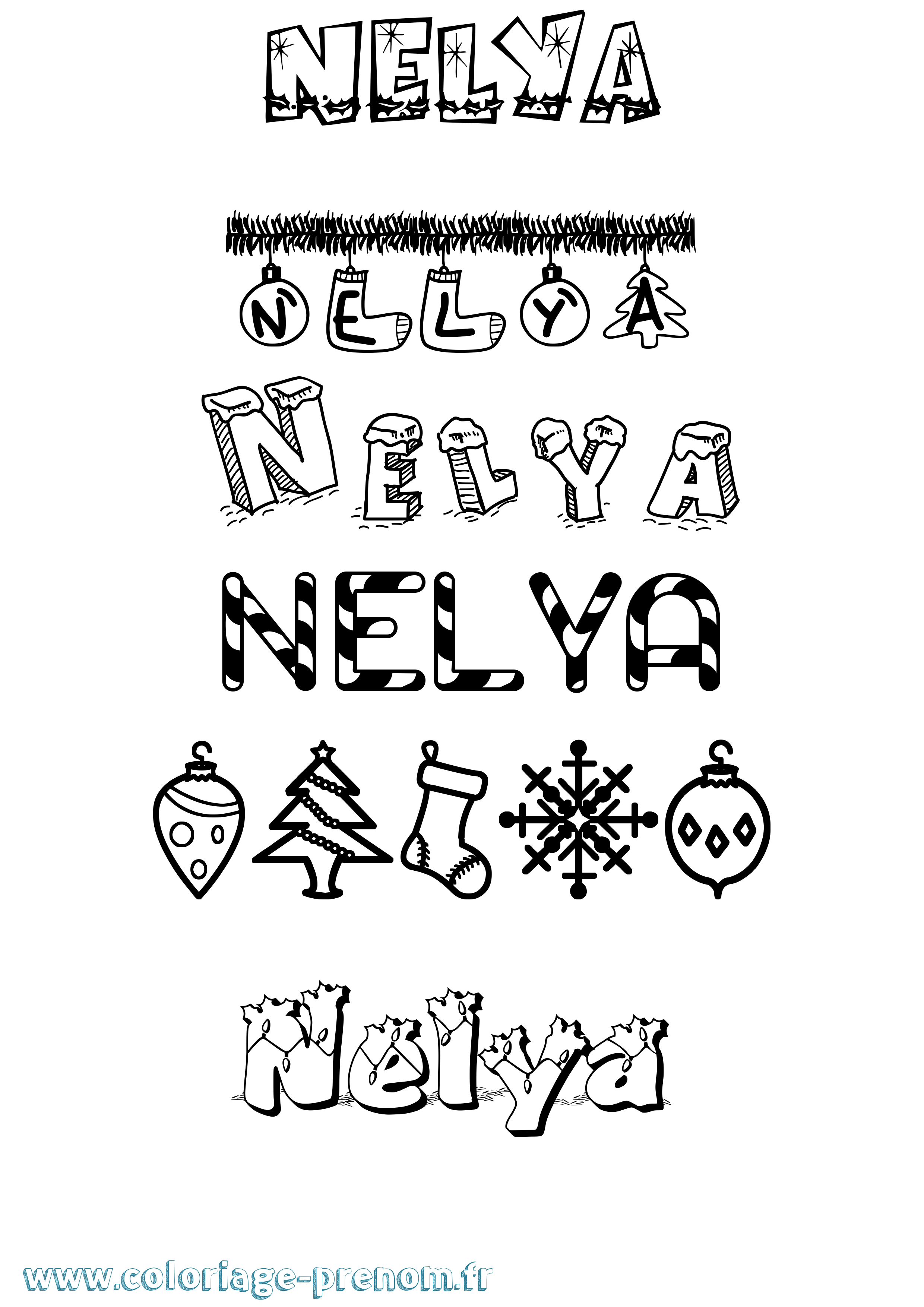 Coloriage prénom Nelya