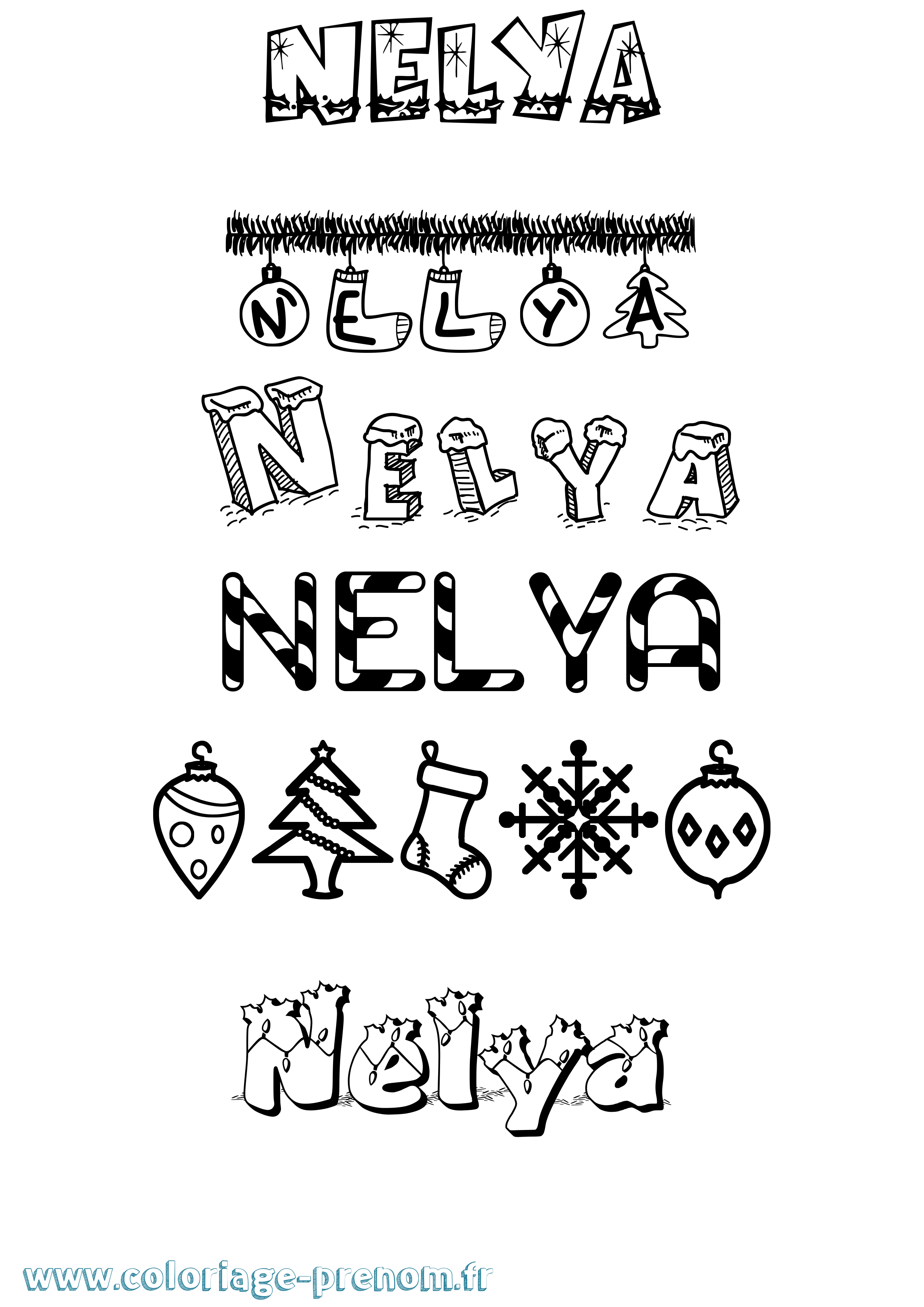 Coloriage Nelya Coloriage prénom Nelya