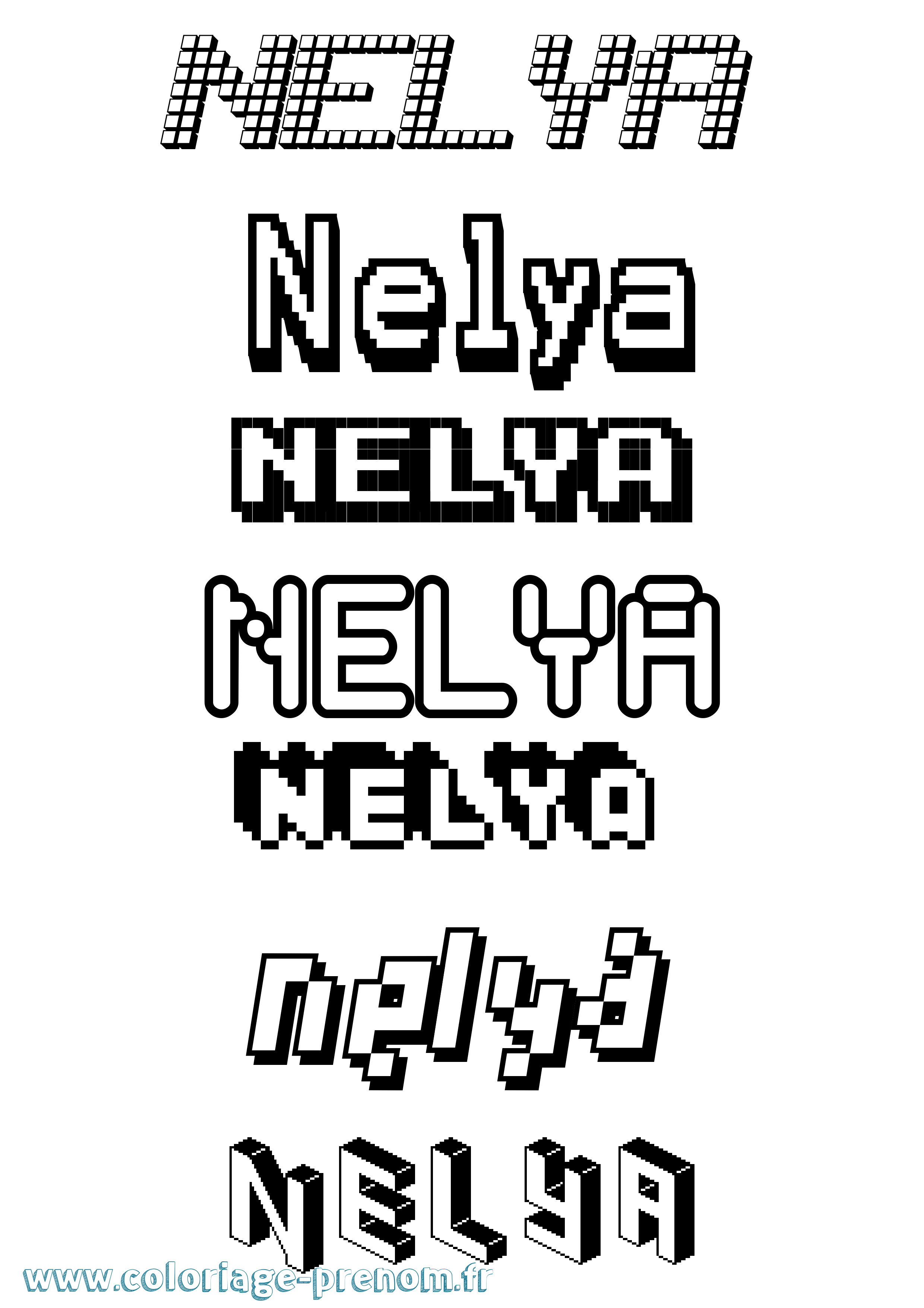 Coloriage Nelya Coloriage prénom Nelya