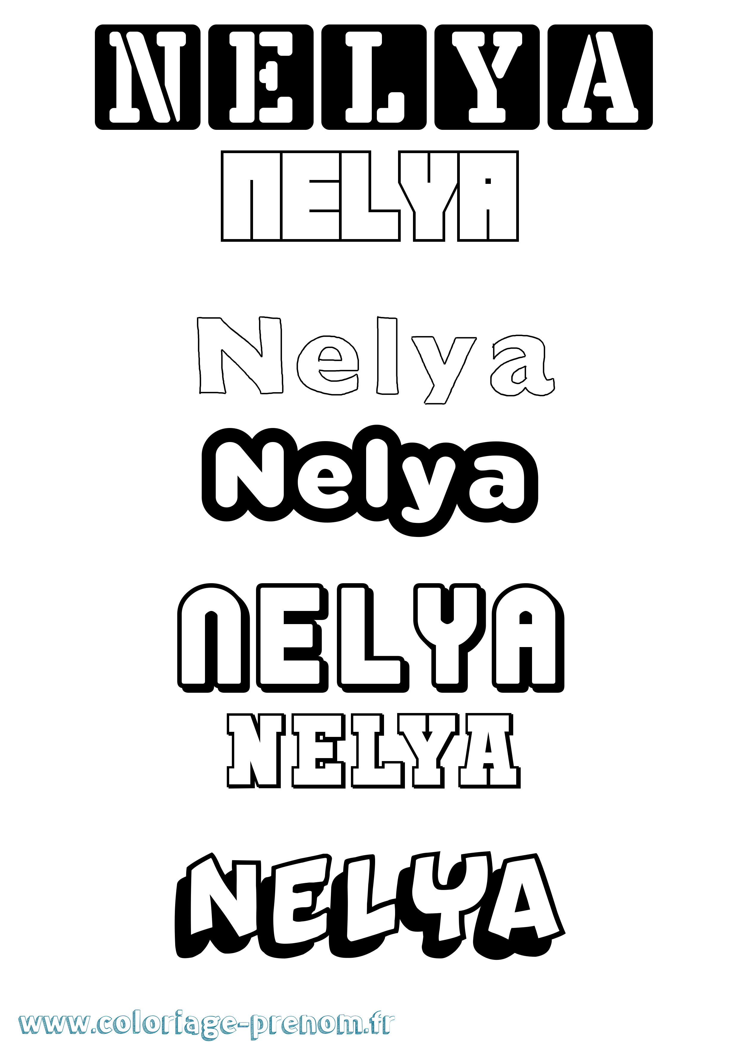 Coloriage Nelya Coloriage prénom Nelya