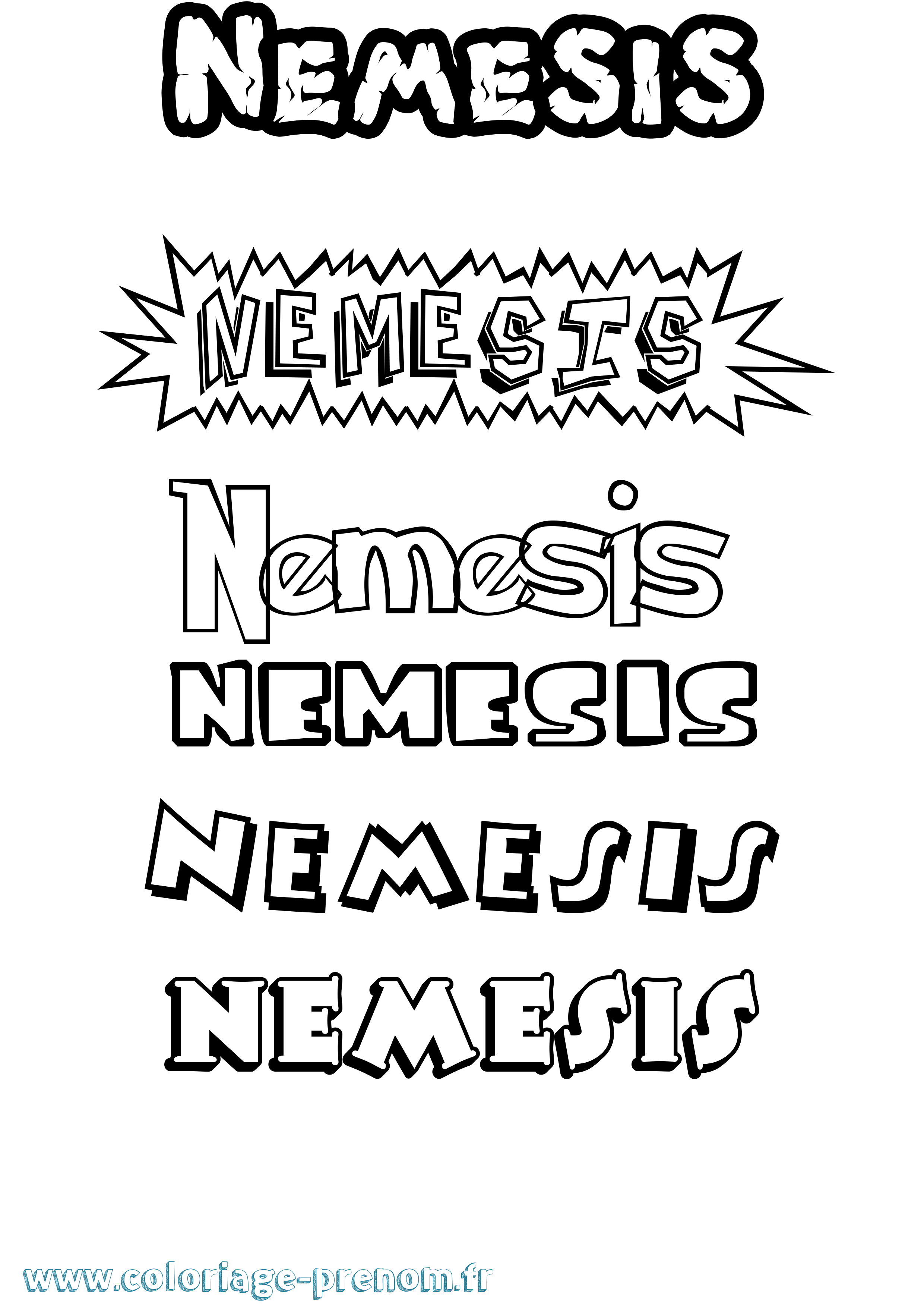 Coloriage prénom Nemesis Dessin Animé