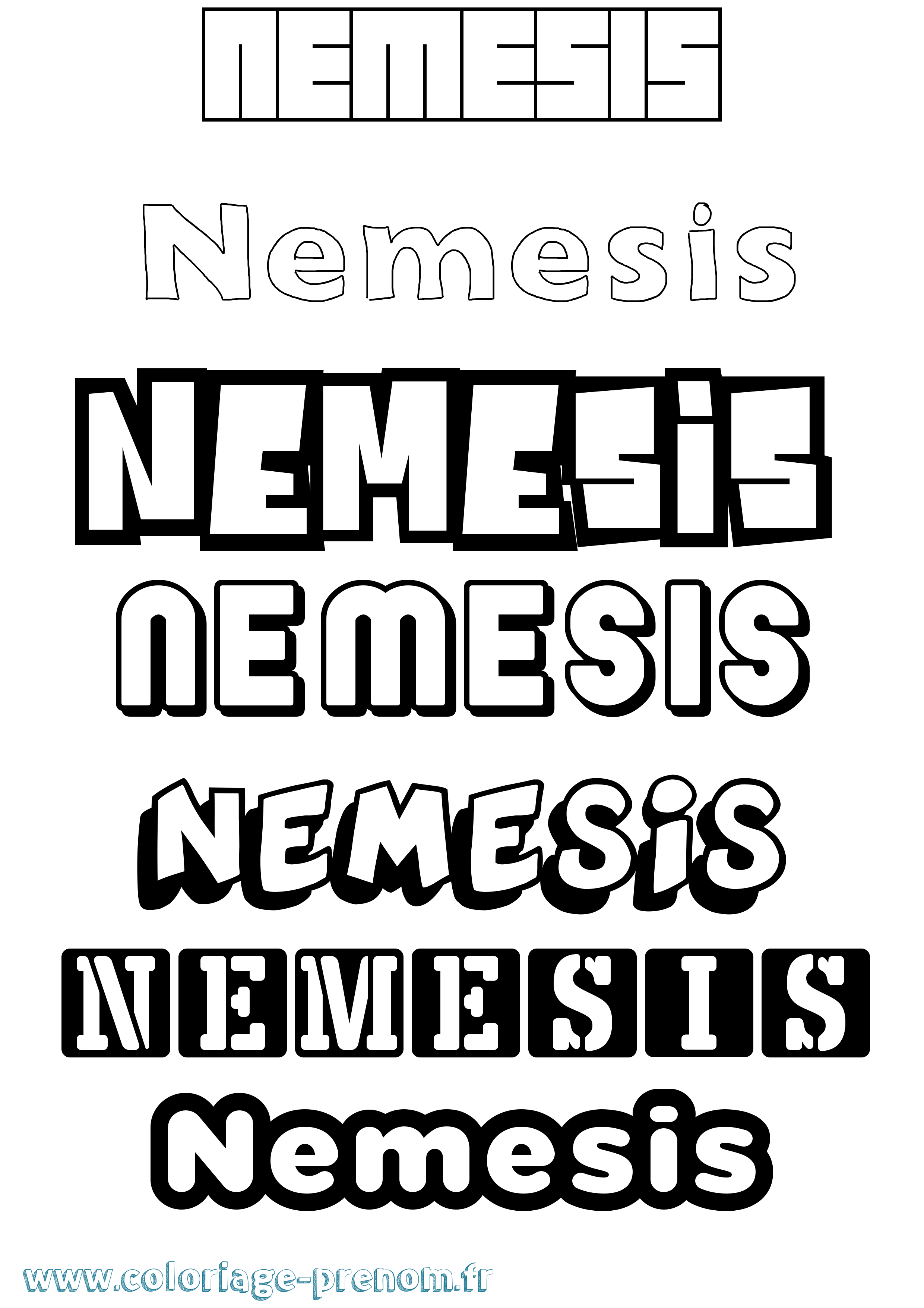 Coloriage prénom Nemesis Simple