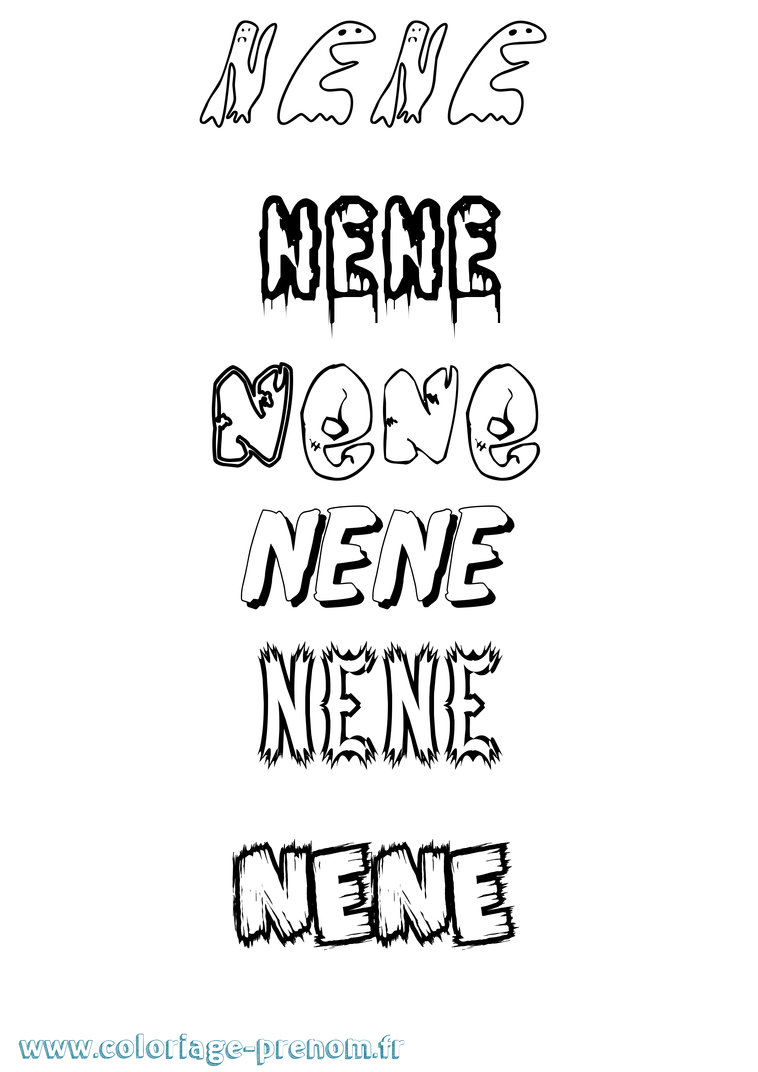 Coloriage Nene Coloriage prénom Nene