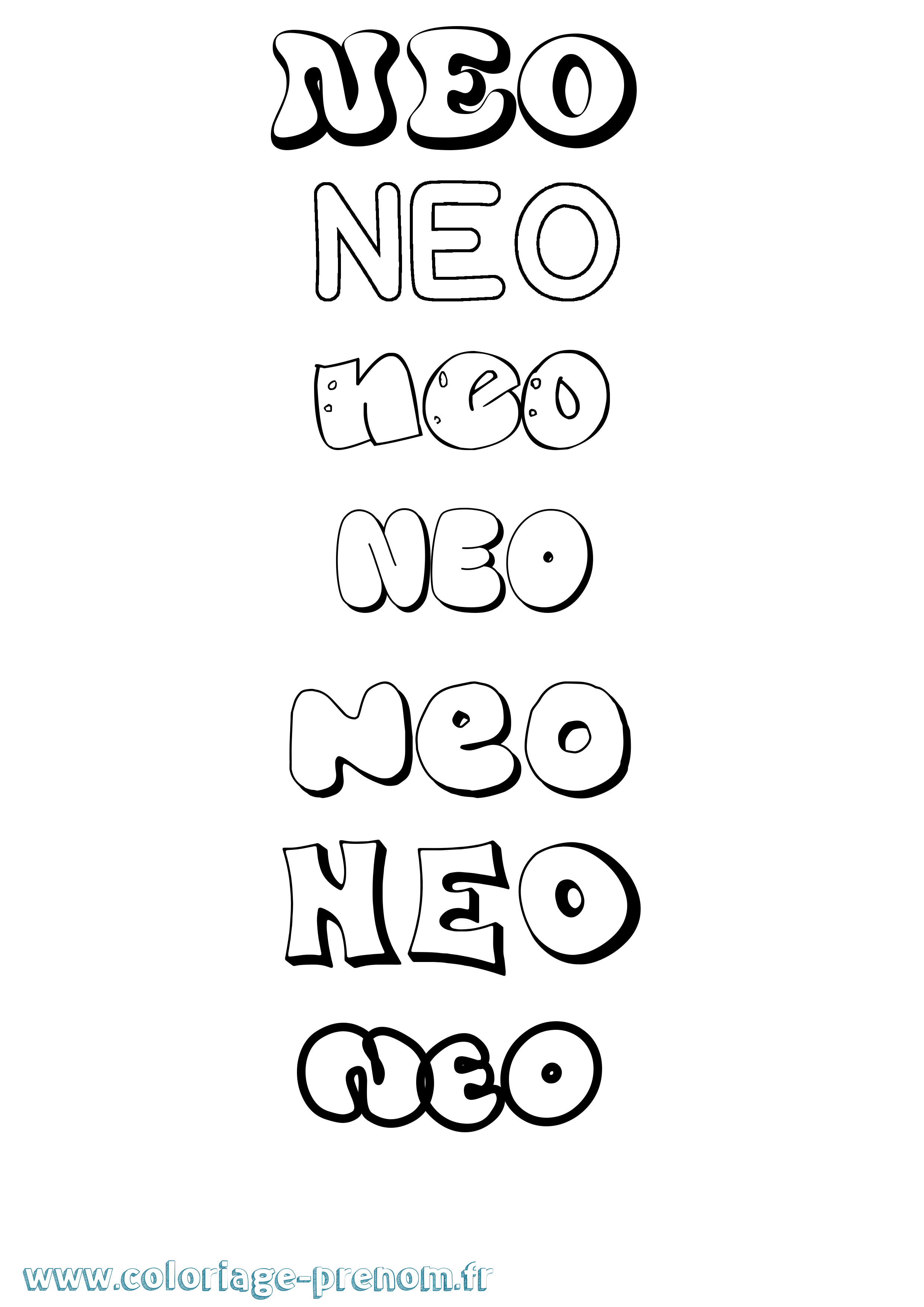 Coloriage Neo Coloriage prénom Neo